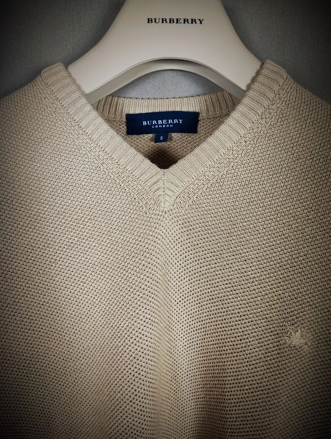 image of Burberry Wool Sweater L Woman in Tan, Women's (Size Large)