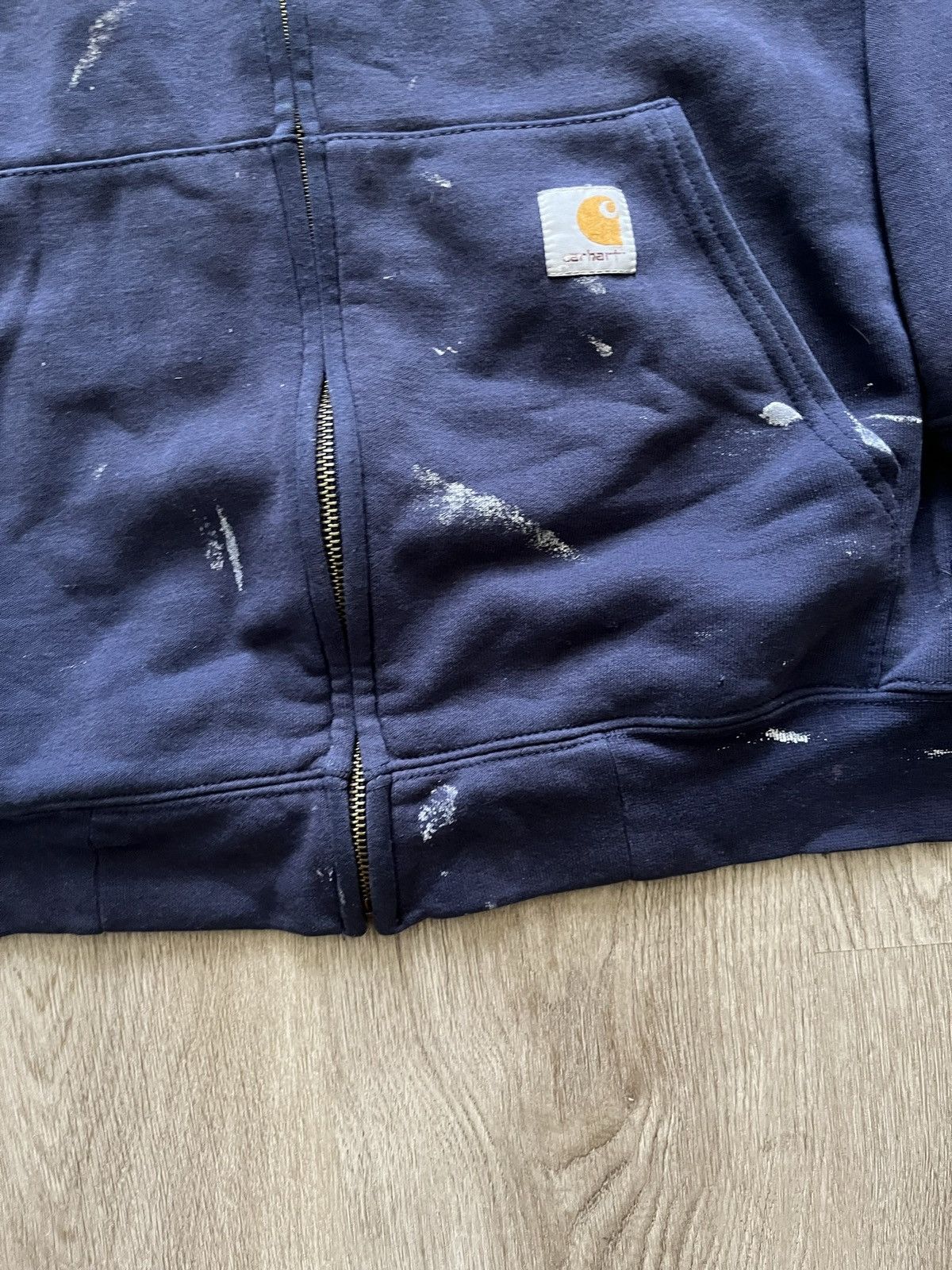 Carhartt Vintage Worn In Navy Blue Carhartt Zip Up Hoodie Size US XXL / EU 58 / 5 - 5 Thumbnail