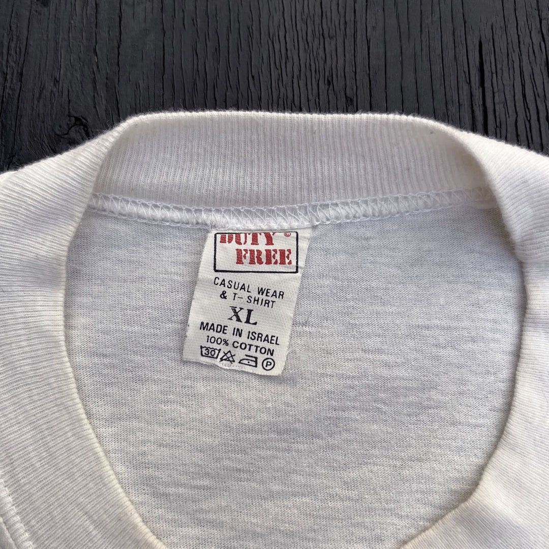 Vintage Saddam Hussein Wanted 1990 90s Vintage War Iraq T-Shirt Size US L / EU 52-54 / 3 - 3 Thumbnail
