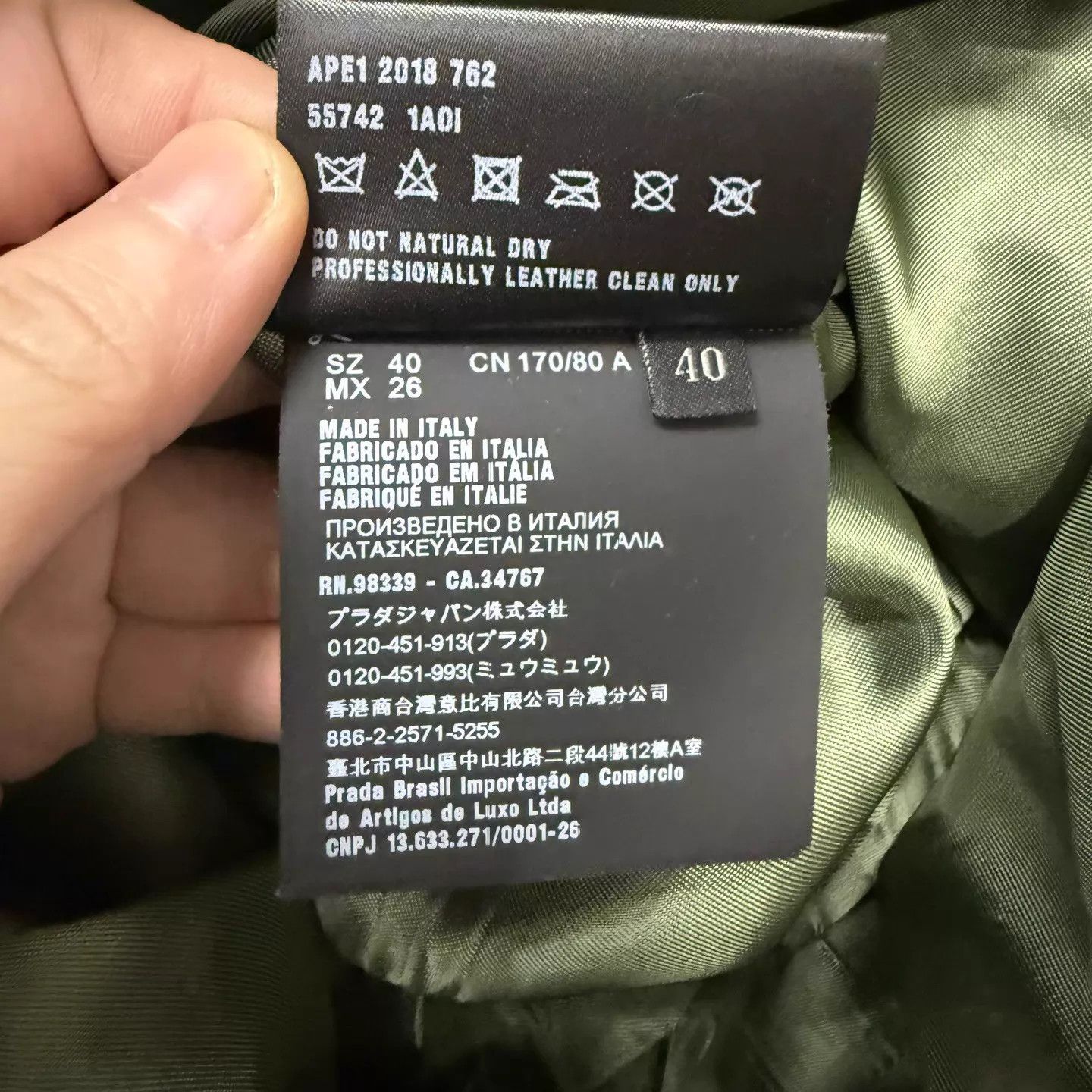 Prada Prada Green Leather Jacket Unworn Size 40 Size S / US 4 / IT 40 - 5 Thumbnail