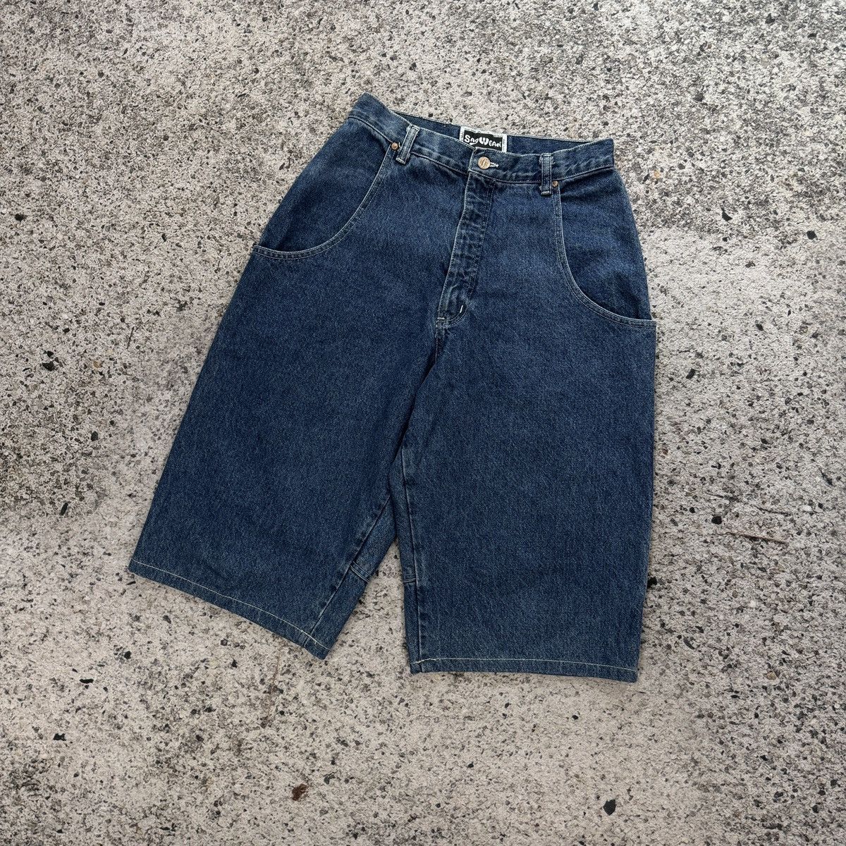 JNCO 90s Sagwear Baggy Wide Leg Denim Skater Shorts Jorts Rare Size US 28 / EU 44 - 11 Thumbnail