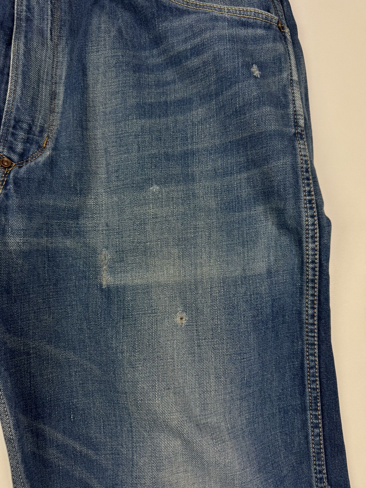 Edwin Edwin 550923 Over Works Factory Distressed Jeans Pants Size US 34 / EU 50 - 10 Thumbnail
