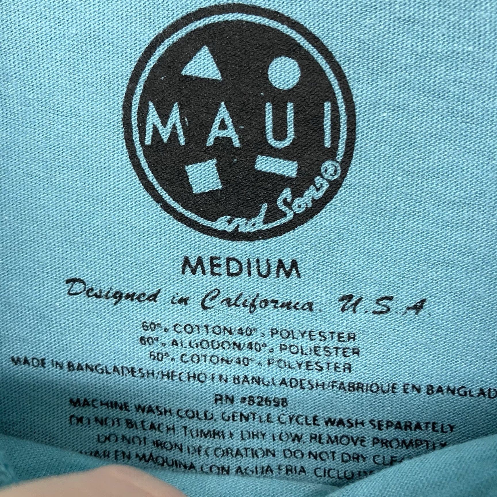 AQUA Maui and Sons Logo Graphic T-shirt Men Medium Short Sleeve Blue Color Retro 80s 90s Cotton Polyester Breathable Crew Neck Size US M / EU 48-50 / 2 - 6 Thumbnail