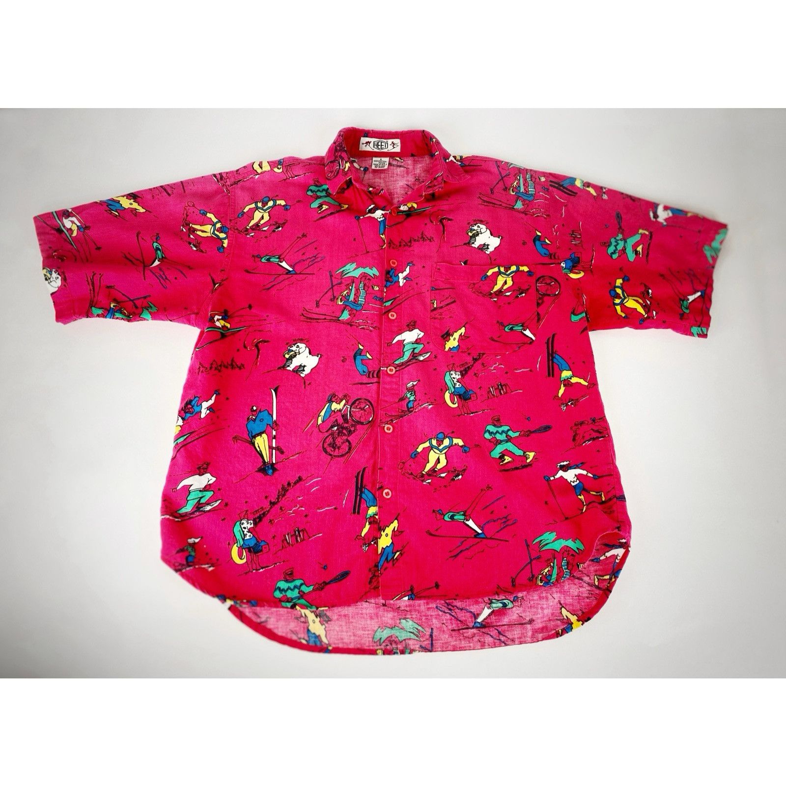 Vintage VTG Heet Cartoon Sports Button Up Shirt Distressed Sz S Size US S / EU 44-46 / 1 - 9 Thumbnail