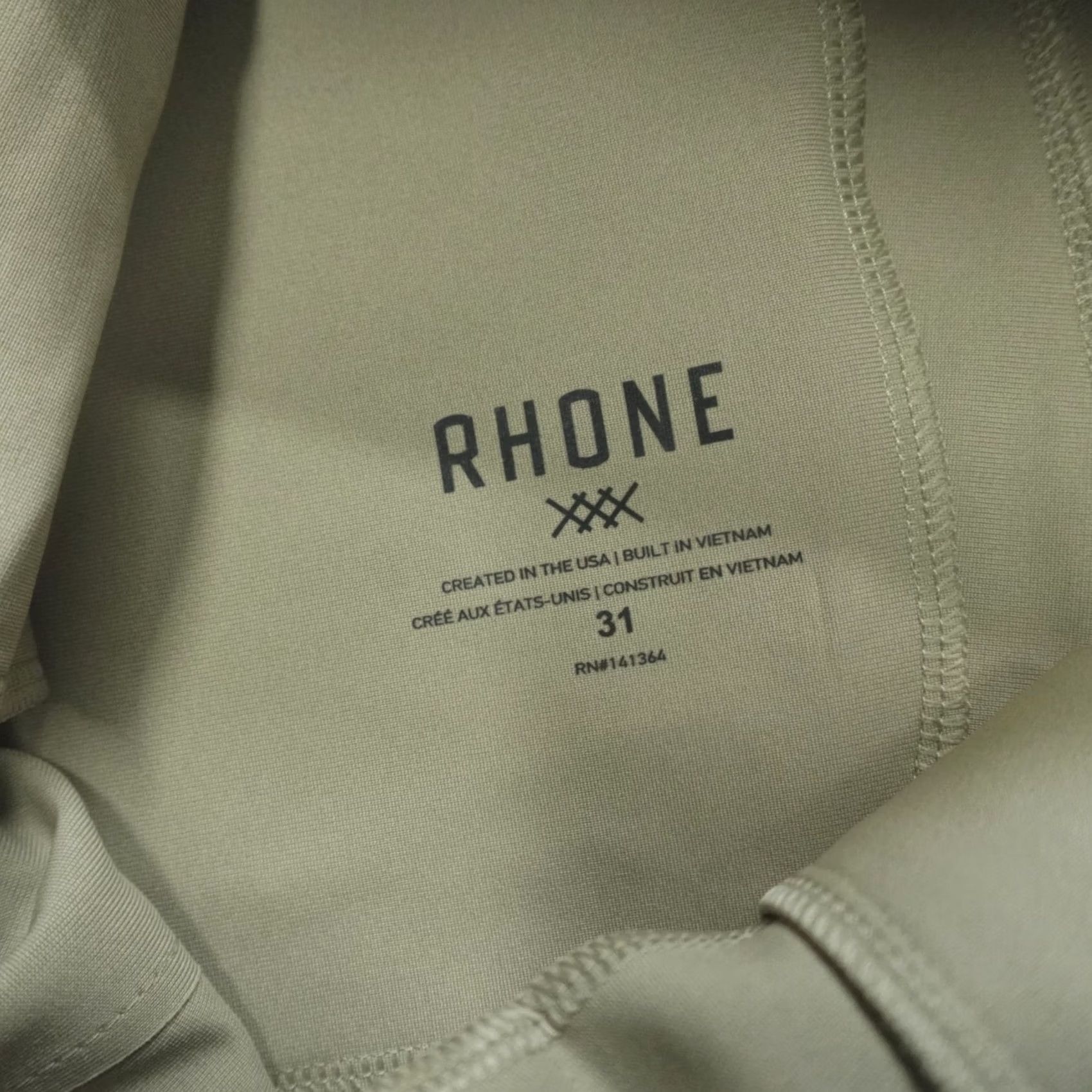 Rhone Rhone Commuter 5 Pocket Pants Slim Mens Size 31 Beige 36" Inseam Straight Front Chino Polyester Pocket Size US 31 - 4 Thumbnail