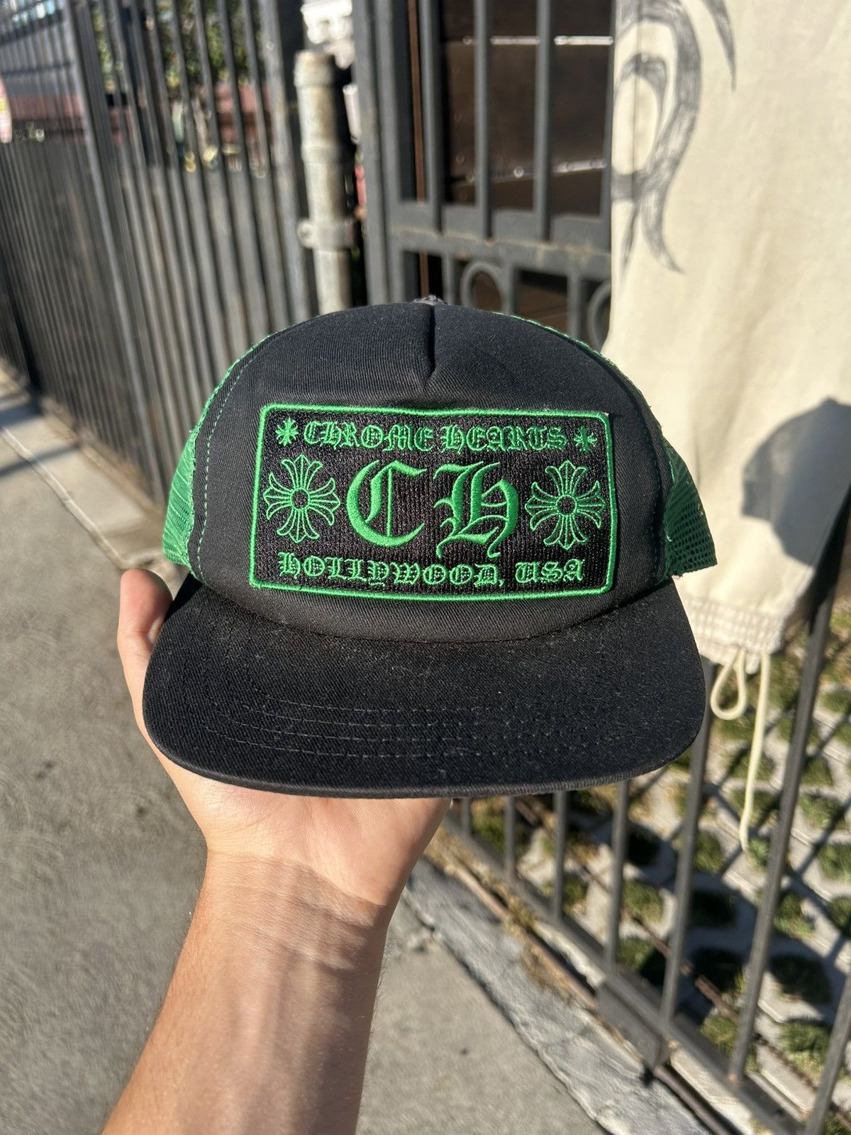 Chrome Hearts Chrome Heart Green/Black Trucker | Grailed