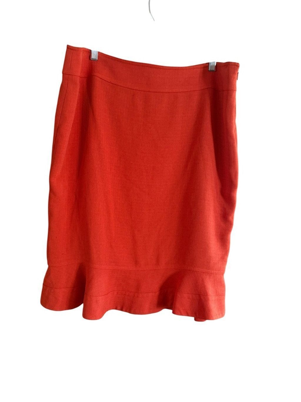 Anne Klein Women's Anne Klein Orange Midi Skirt with Ruffle Hem Size 14 Size 36" / US 14 / IT 50 - 9 Thumbnail