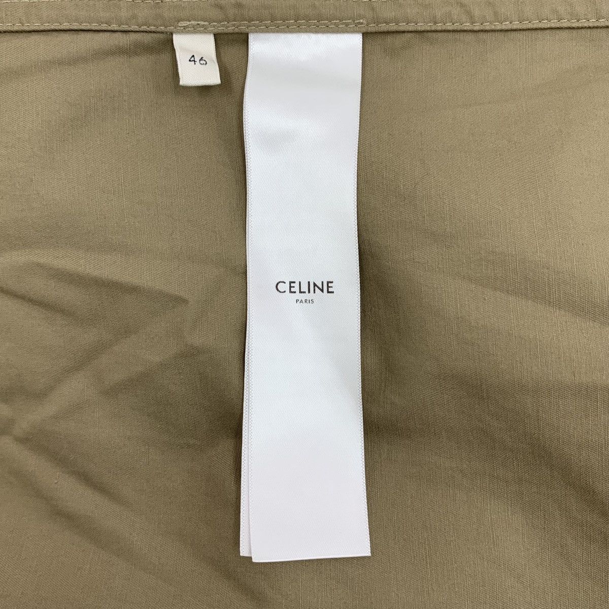 Celine Celine Army Green Linen Blend Long Sleeve Shirt K26WX Size S / US 4 / IT 40 - 6 Thumbnail
