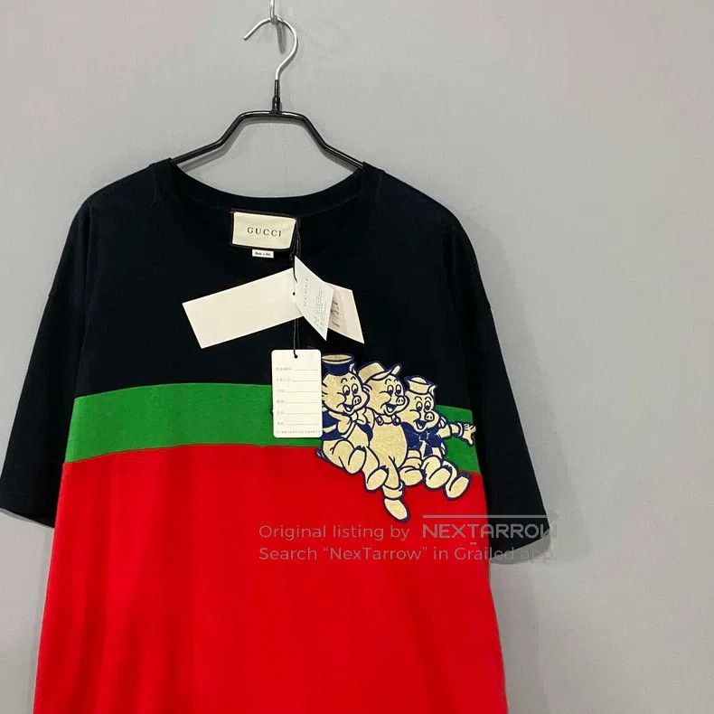 Gucci Gucci Three Pig Brothers Red and Green Colour-matched Shor Size US L / EU 52-54 / 3 - 2 Thumbnail