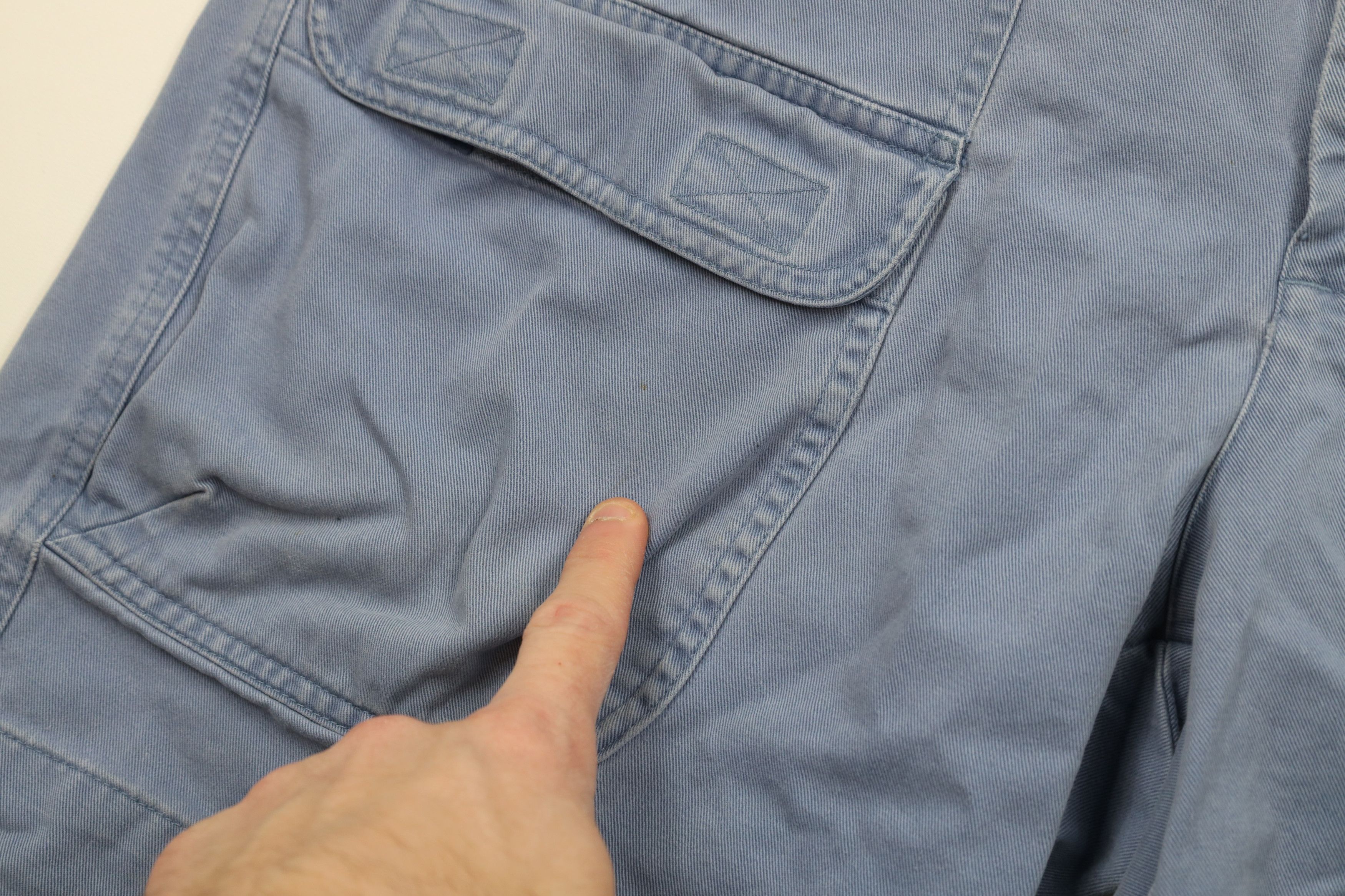 Ralph Lauren × Vintage Vintage 90s Ralph Lauren Out Above Knee Cargo Shorts Blue Size US 33 - 6 Thumbnail