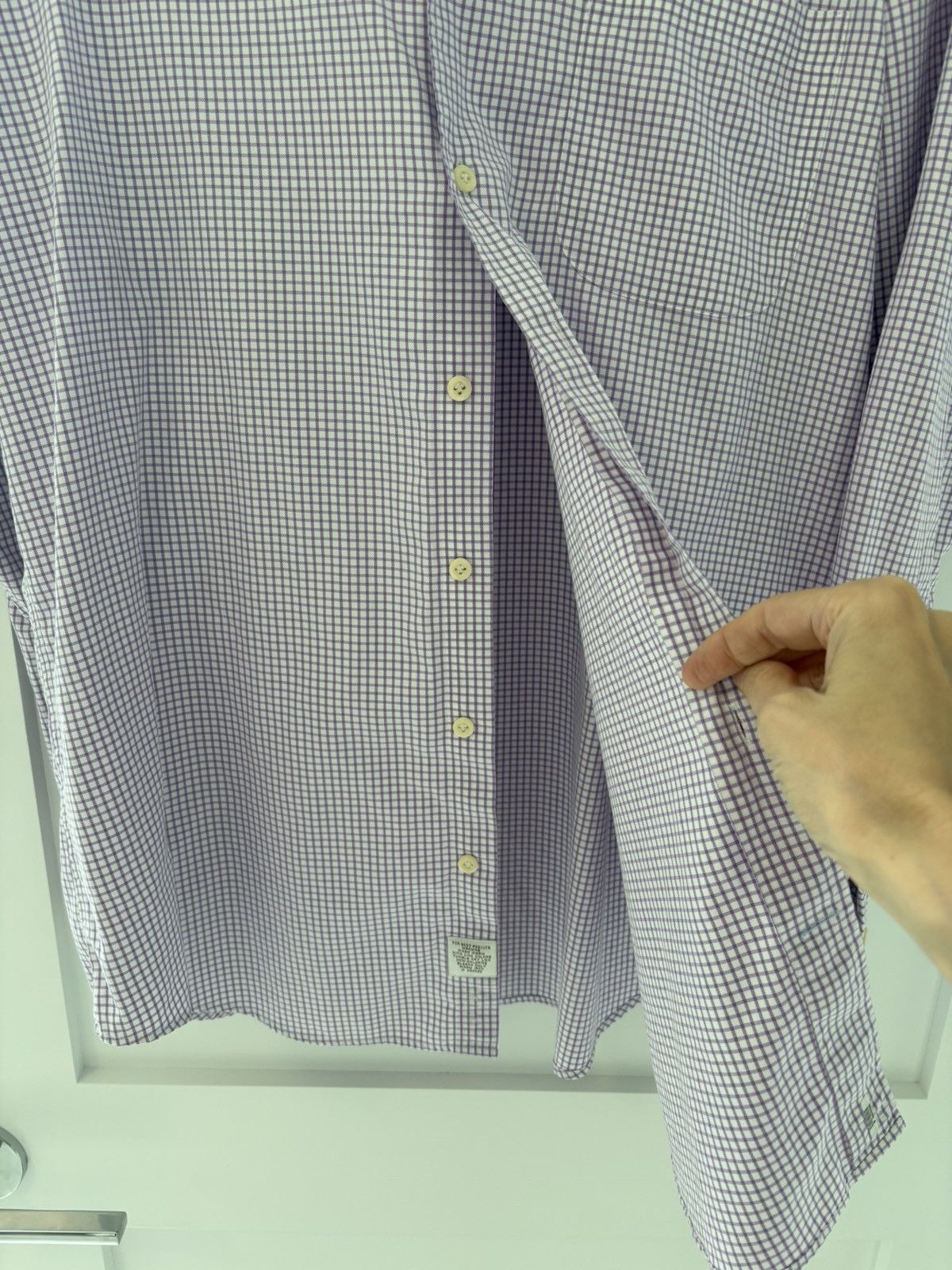 Peter Millar Peter Millar Nanoluxe Purple Gingham Dress Shirt 16 34/35 Size US L / EU 52-54 / 3 - 4 Thumbnail