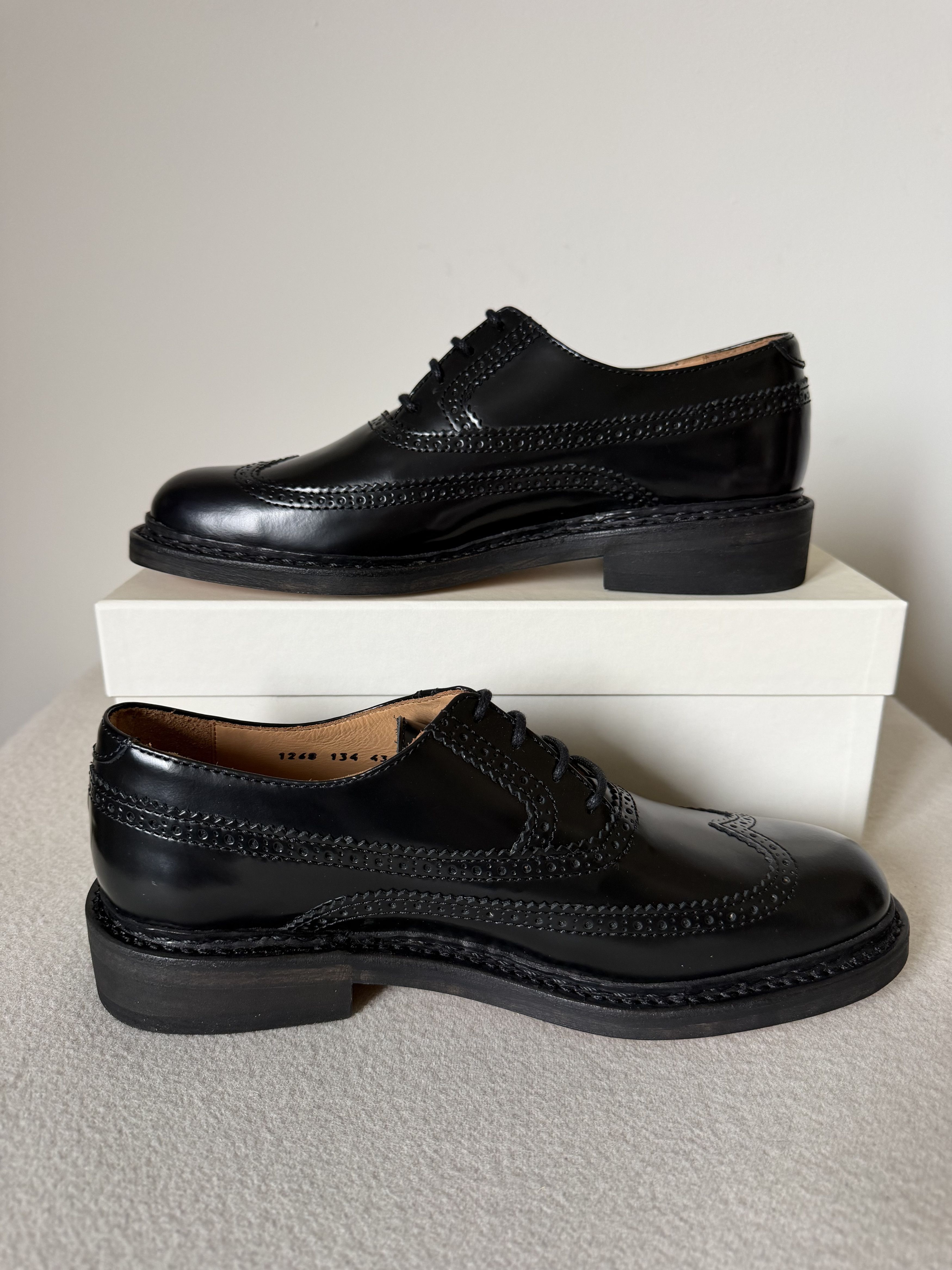 Our Legacy Our Legacy Brogue Parade Derbys in Black Leather Size US 13 / EU 46 - 3 Thumbnail