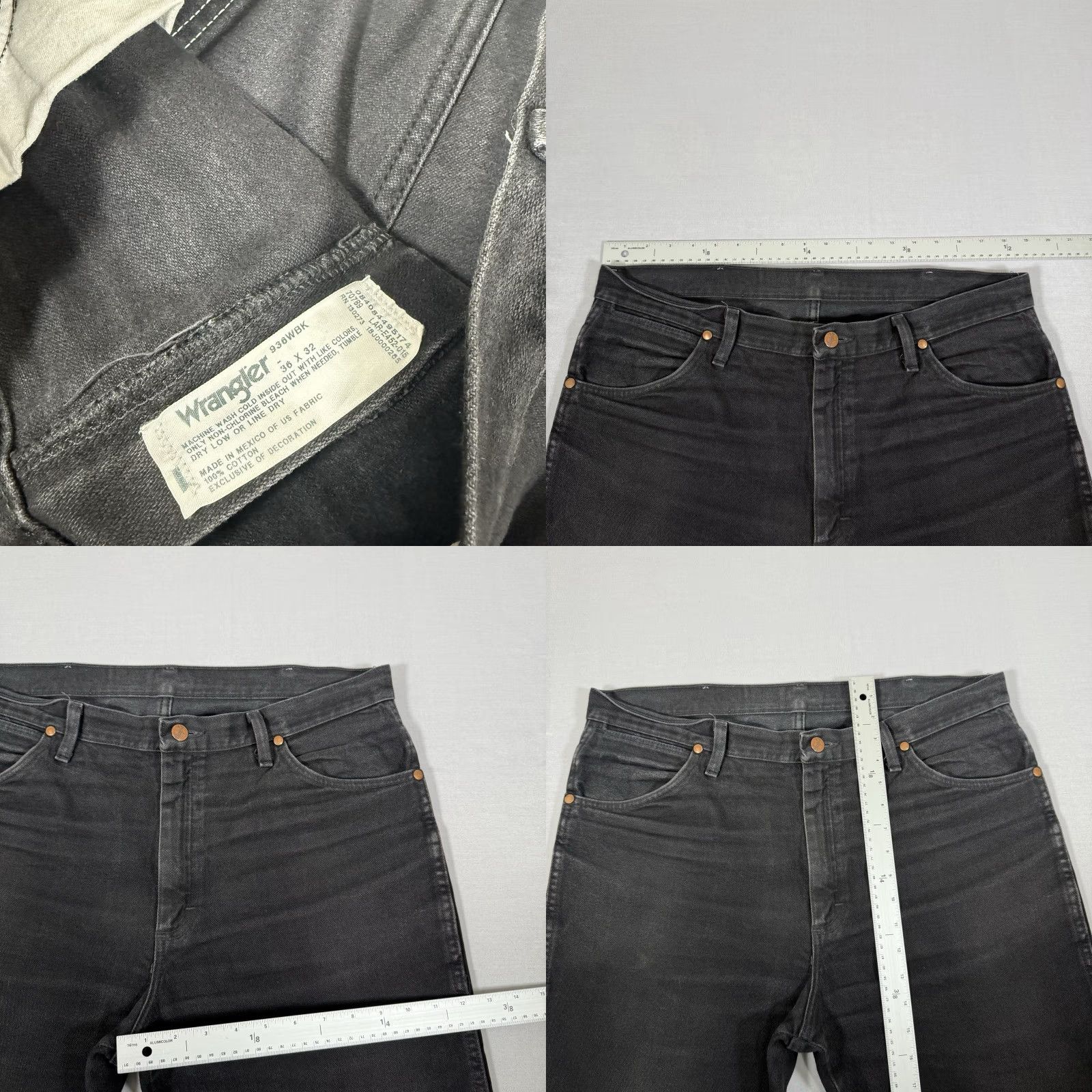 Wrangler Wrangler Jeans Slim Straight Denim Jeans 936 90s Cowboy Black 36x32 Mens Regular Leather Logo Embroidered USA Size US 36 / EU 52 - 8 Thumbnail