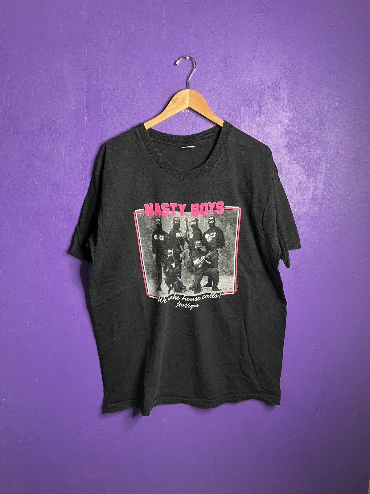 Vintage Vintage 90s Nasty boys Las Vegas police t-shirt Size US XL / EU 56 / 4 - 1 Thumbnail