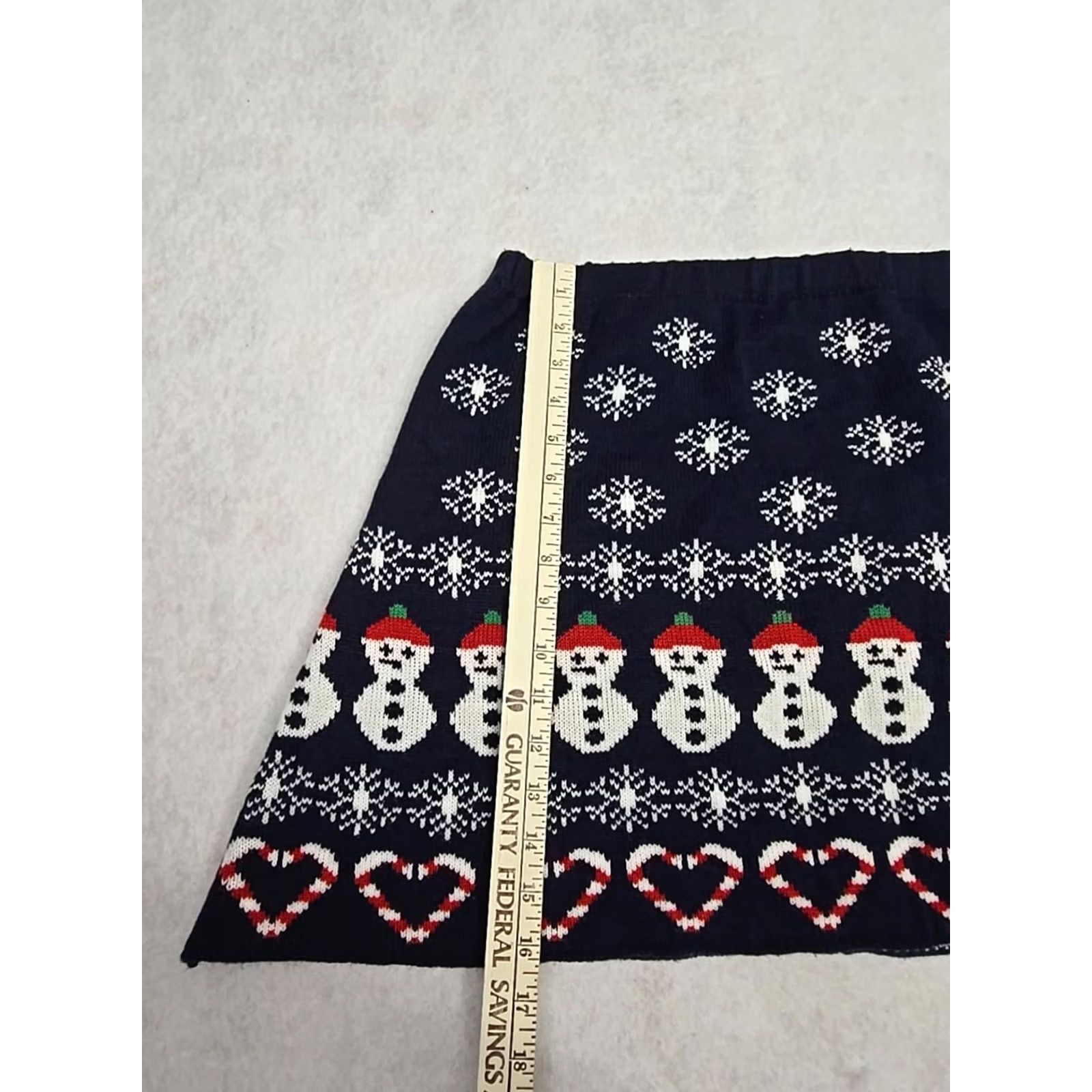 Vintage Derek Heart Womens A Line Christmas Skirt Mini Snowmen Blue L Junior Skirt Clothing Womens Size 36" / US 14 / IT 50 - 2 Thumbnail