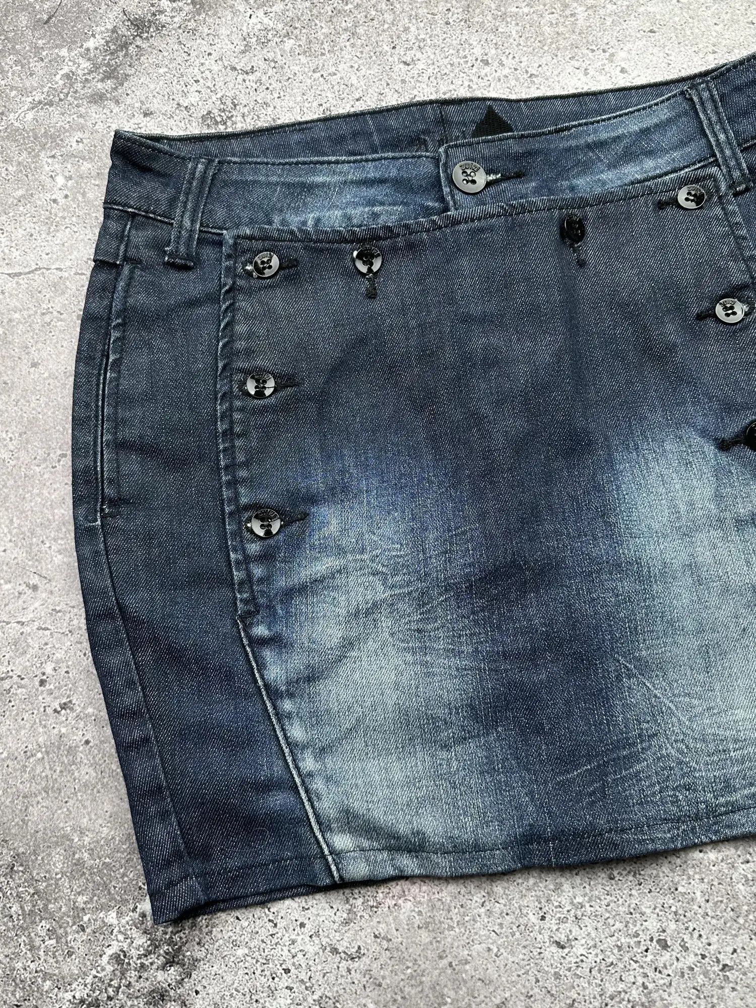 Japanese Brand Vintage Faded Mini Skirt C62(V576)(E8) Size 26" / US 2 / IT 38 - 3 Thumbnail