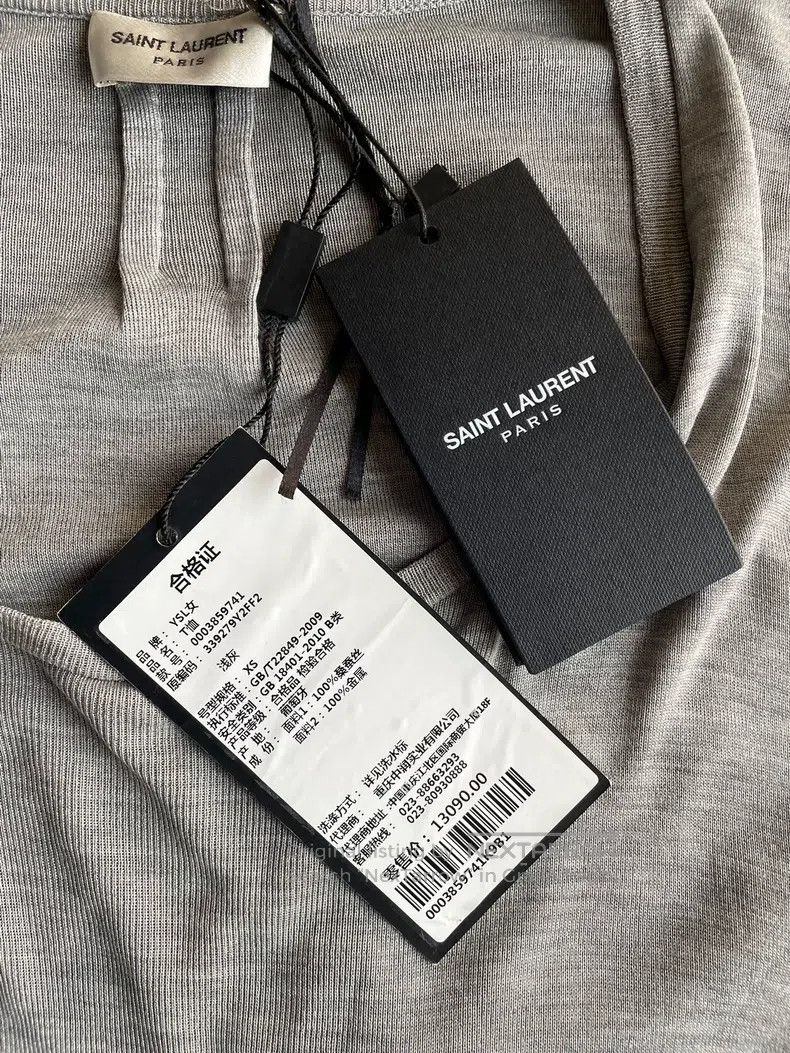 Saint Laurent Paris Saint Laurent Paris Gray mulberry silk side chain short sl Size US XS / EU 42 / 0 - 8 Thumbnail