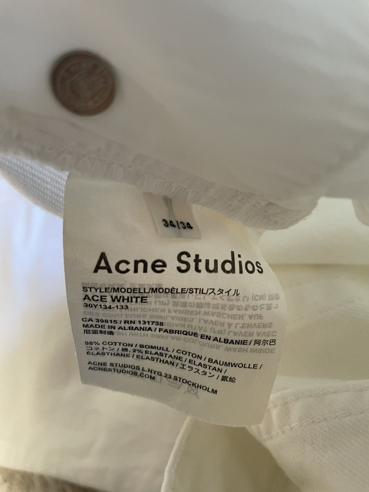 Acne Studios × Vintage Acne Studios White Denim Jeans Size US 34 / EU 50 - 5 Thumbnail