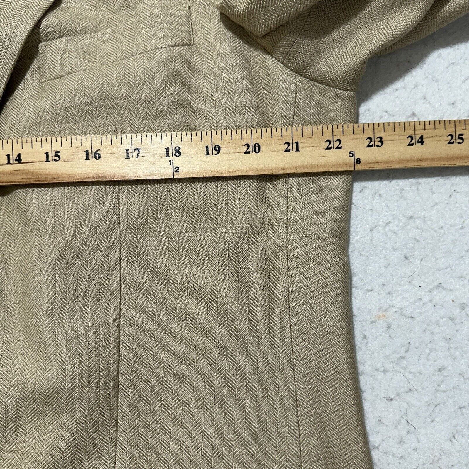 Haggar Haggar Black Label 44L Silk Beige Herringbone Suit Jacket Size 44L - 11 Thumbnail