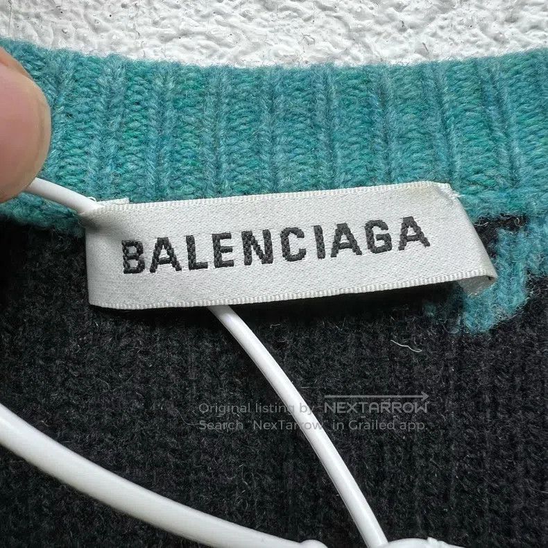 Balenciaga Balenciaga LOGO barrage lake green knitted sweater Size XXS / US 00 / IT 34 - 3 Thumbnail