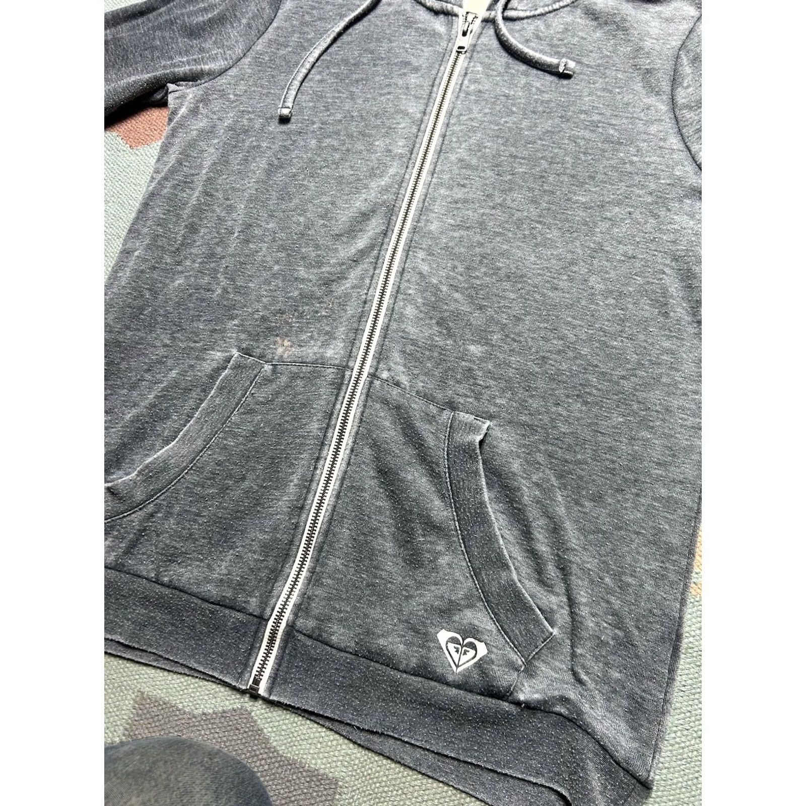 Vintage ROXY Surf Hoodie Sweatshirt Full Zip Gray Women’s XL Beach Activewear Size XL / US 12-14 / IT 48-50 - 4 Thumbnail