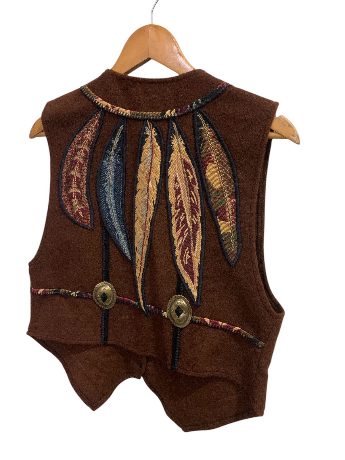 Native × Vintage Vintage Brown Wool Native American Feather Embroidery Size US M / EU 48-50 / 2 - 5 Thumbnail
