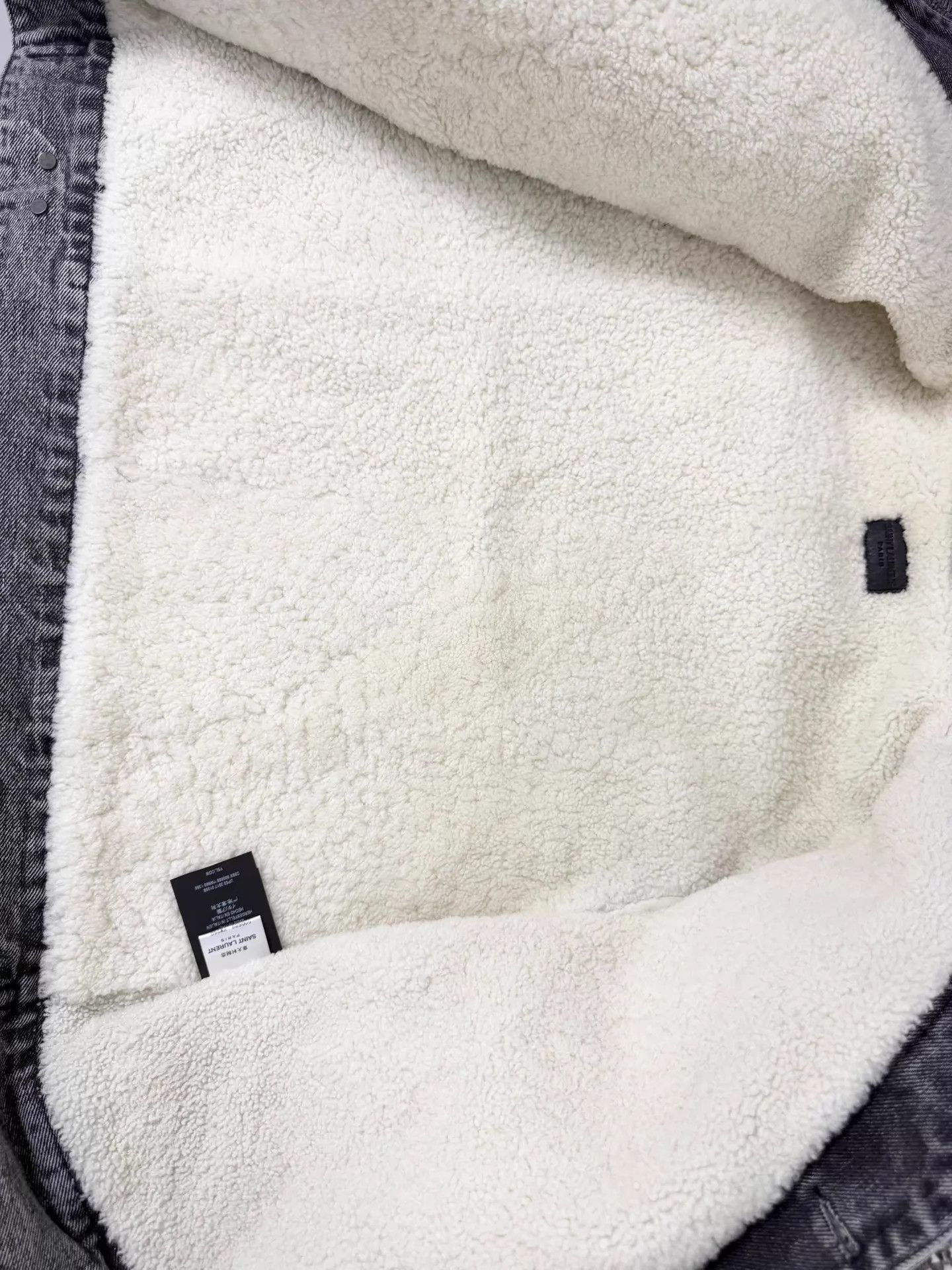 Saint Laurent Paris Saint Laurent SLP18SS Gray Washed Shearling Denim Jacket L Size US L / EU 52-54 / 3 - 4 Thumbnail