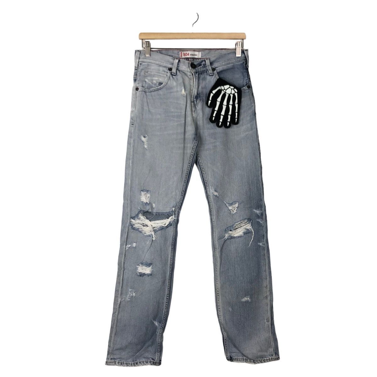 Levi's 🔥VINTAGE LEVI’S LOT 504 STRAIGHT DISTRESSED DENIM JEANS Size US 30 / EU 46 - 1 Thumbnail