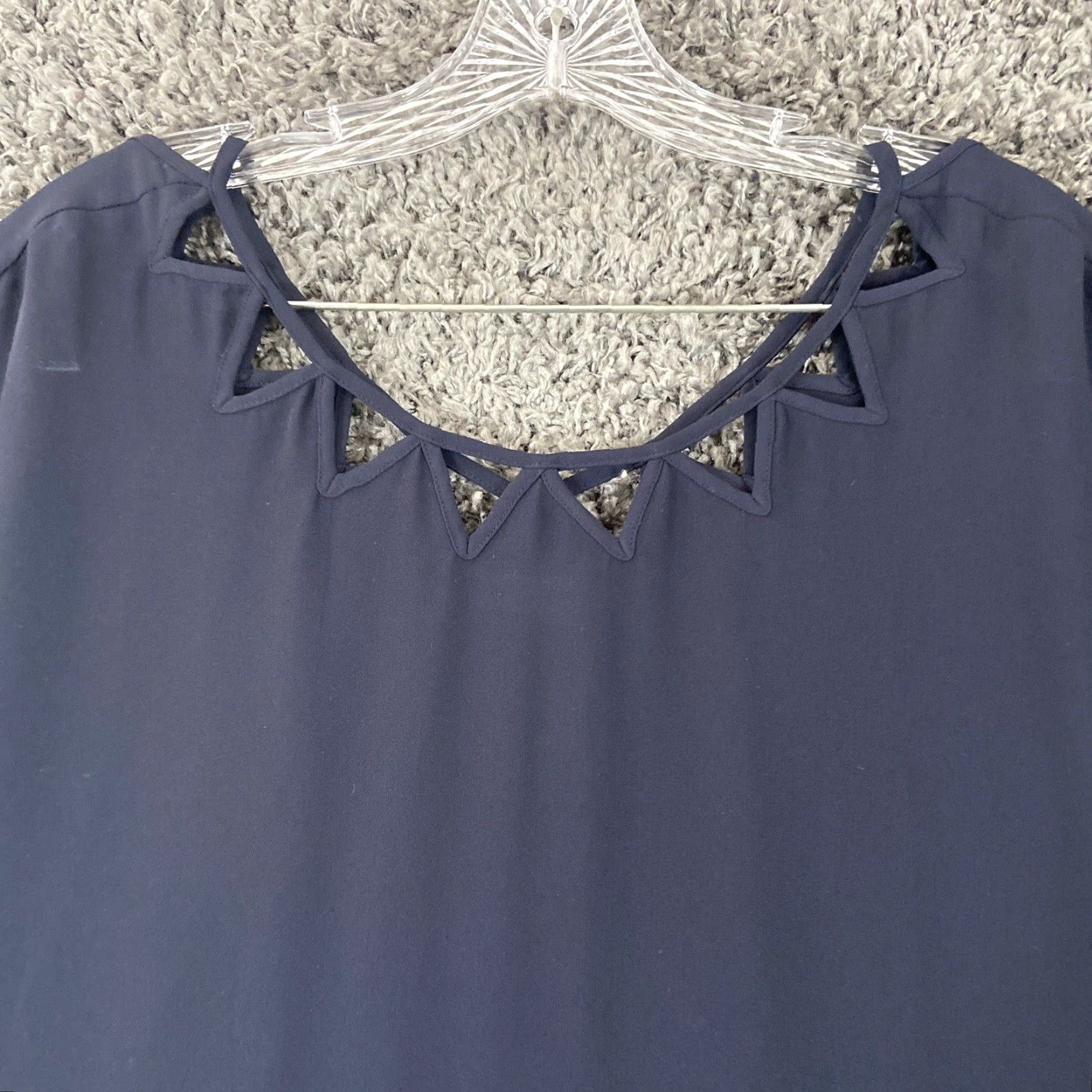 Banana Republic Banana Republic Blouse Women Size S Short Sleeve Blue Sheer Womens Size S / US 4 / IT 40 - 4 Thumbnail