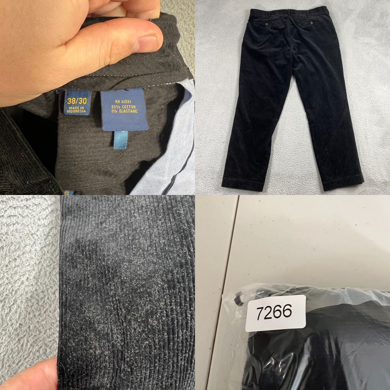 Polo Ralph Lauren VINTAGE Polo Ralph Lauren Pants Mens 38x30 Corduroy Straight Classic Fit Black 90s Size US M / EU 48-50 / 2 - 8 Thumbnail