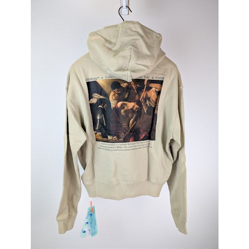 Off-White o1rshd1 Caravagg Crowning Over Hoodie in Dark Sand / Black Size US M / EU 48-50 / 2 - 11 Thumbnail
