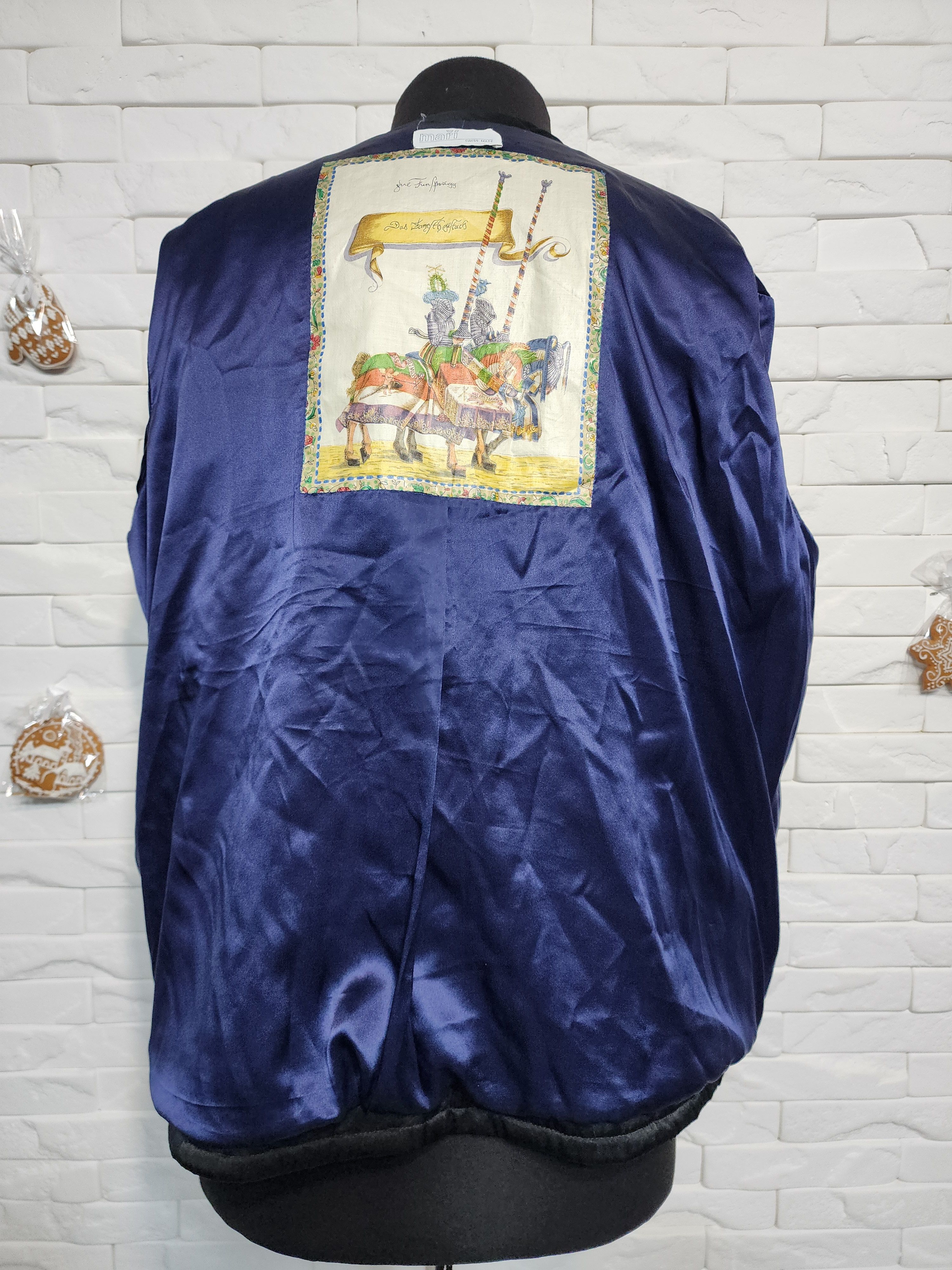 Other Black Blazer with Leather Flowers - Women's Polyester Jacket Size XL / US 12-14 / IT 48-50 - 7 Thumbnail