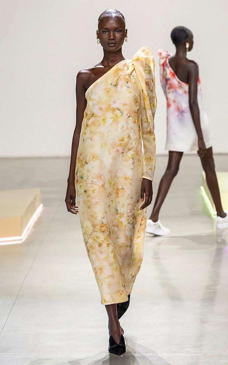 Zimmermann oc11z0925 Crush Asymmetric Linen Midi Dress in Multicolor Size L / US 10 / IT 46 - 2 Thumbnail