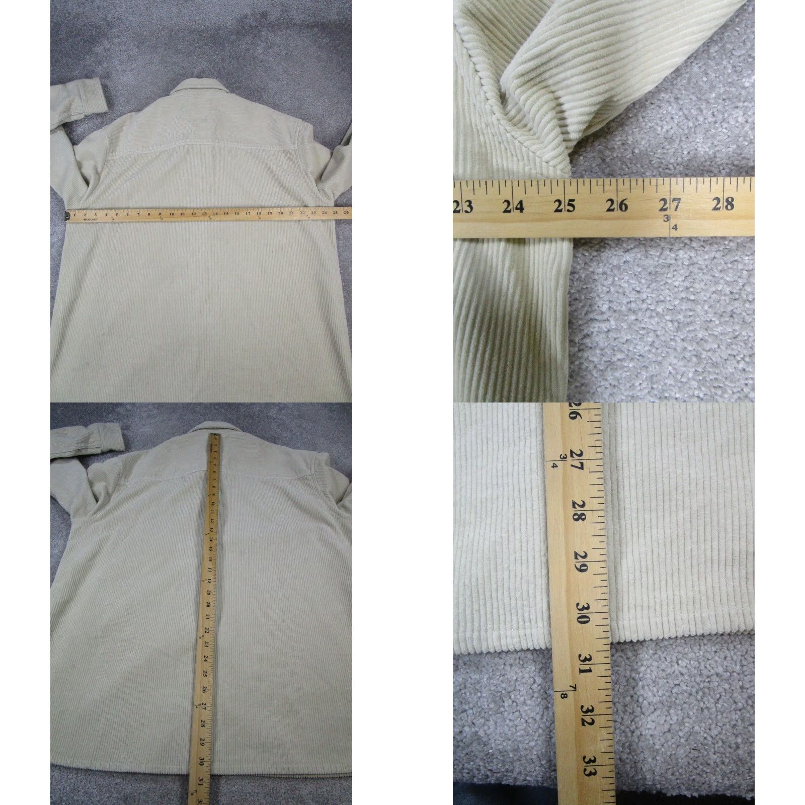 Zara Zara Shirt Mens XL Beige Cotton Corduroy Button-Up Button-Down Collared Long Sleeve Size US XL / EU 56 / 4 - 8 Thumbnail