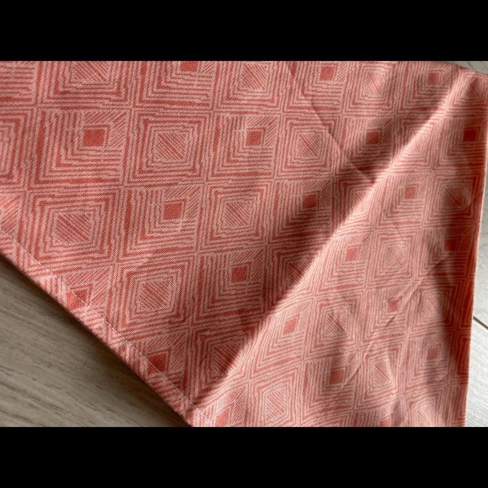 Designer Pink Patterned Dog Bandana with Matching Scrunchie Size ONE SIZE - 2 Thumbnail