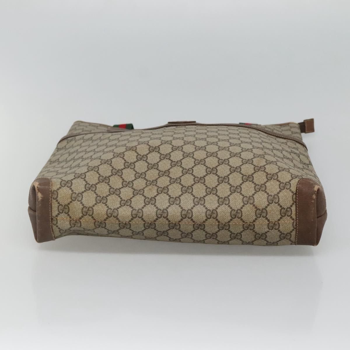 Gucci GUCCI GG Supreme Web Sherry Line Tote Bag Pvc Beige Green Size ONE SIZE - 9 Thumbnail