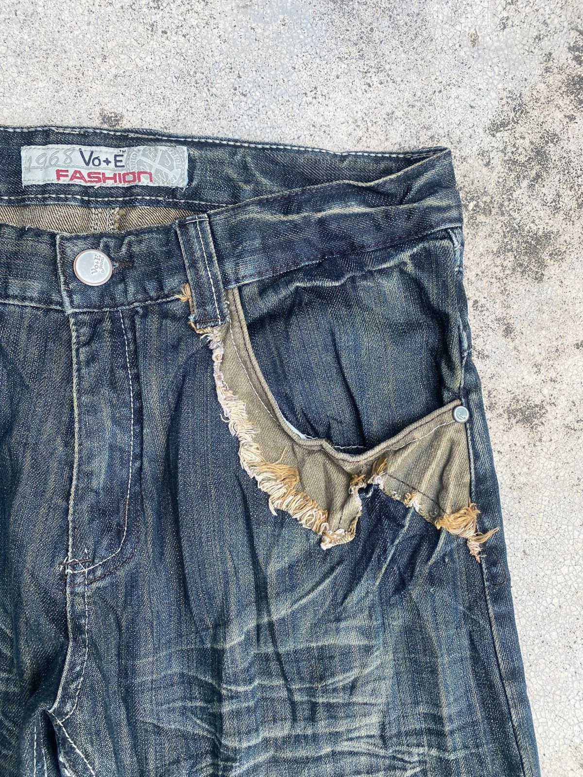 Le Grande Bleu (L.G.B.) Japanese Brand Vo+E Heavy Clawmark Cowboy Style Jeans Size US 32 / EU 48 - 3 Thumbnail