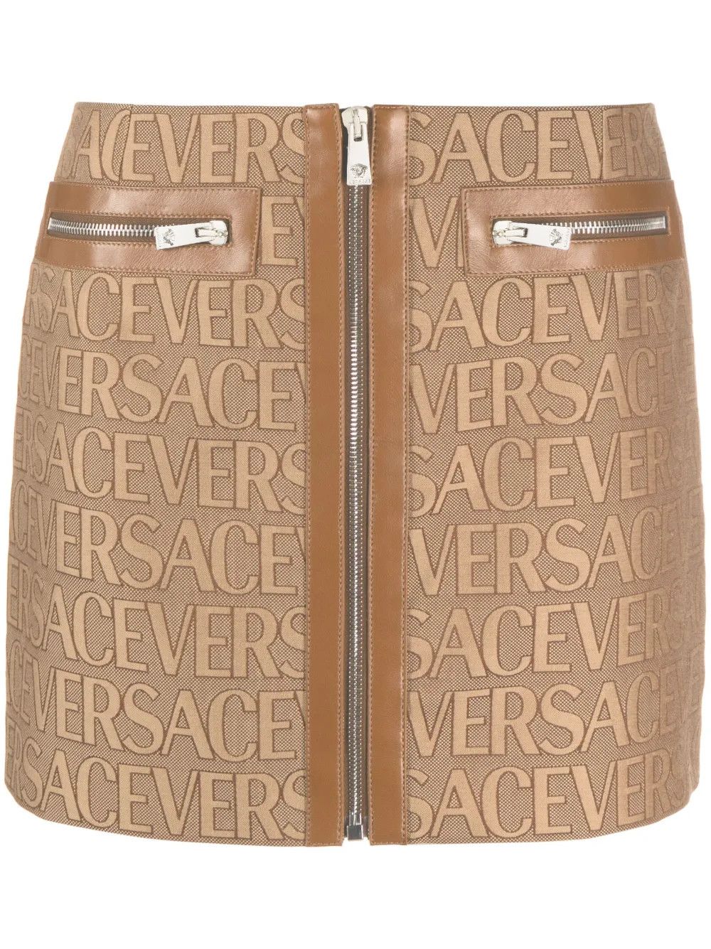 o1y0226 Logo Mini Skirt in Camel