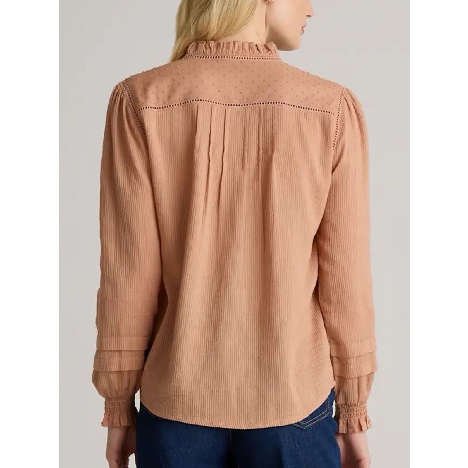 Quince Quince $158 Organic Textured Cotton Peasant Blouse Large EUC Size L / US 10 / IT 46 - 11 Thumbnail