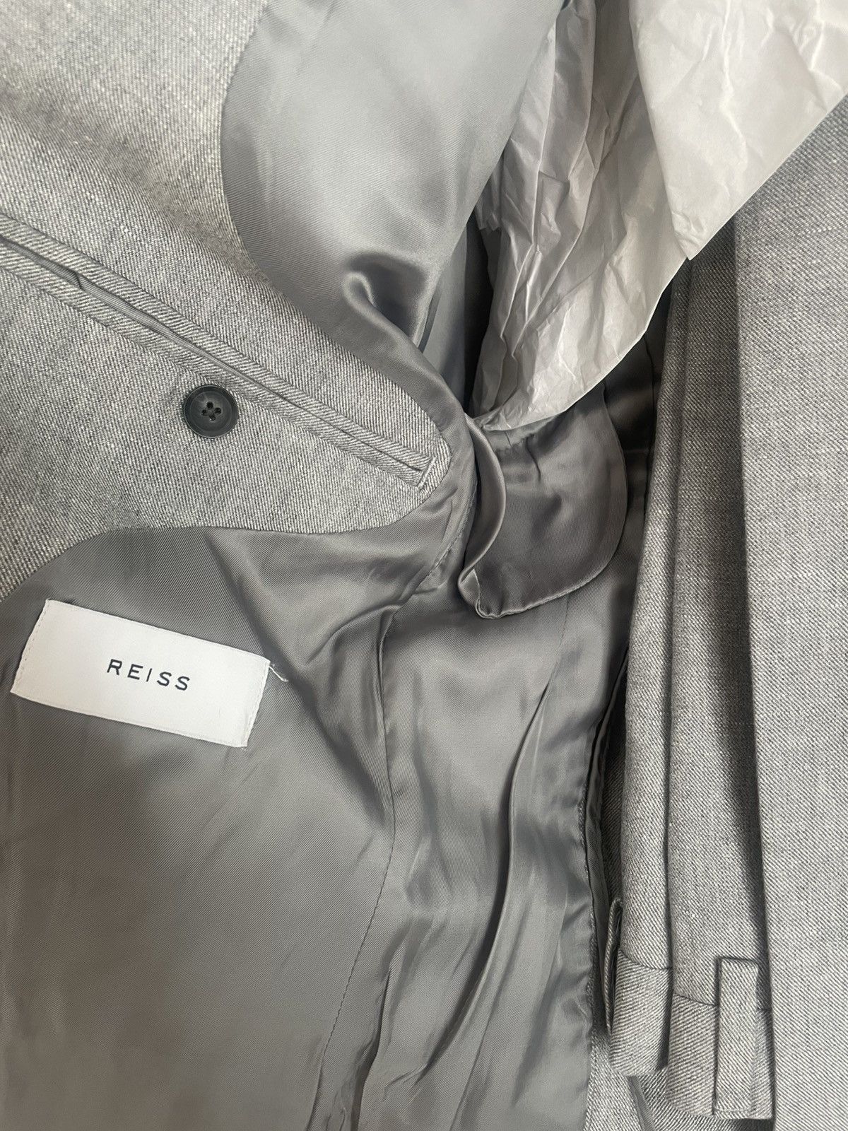 Reiss Grey Reiss suite, cotton-linen Size 36R - 3 Thumbnail