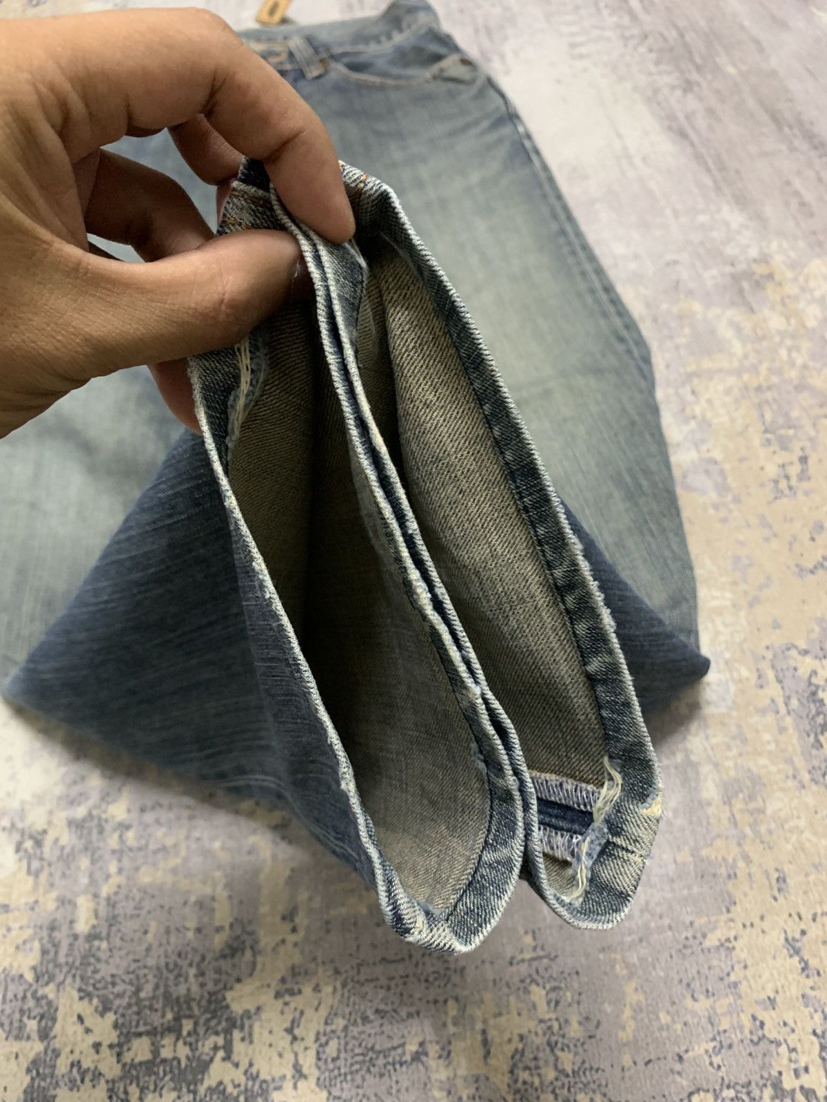Japanese Brand Vintage Edwin 503 Mud Wash Distressed Loose Jeans Size US 29 - 5 Thumbnail