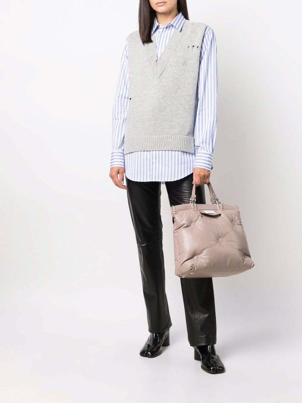 Maison Margiela o1mle0426 Distressed Knitted Vest Layered Stripe Shirt Size S / US 4 / IT 40 - 2 Thumbnail
