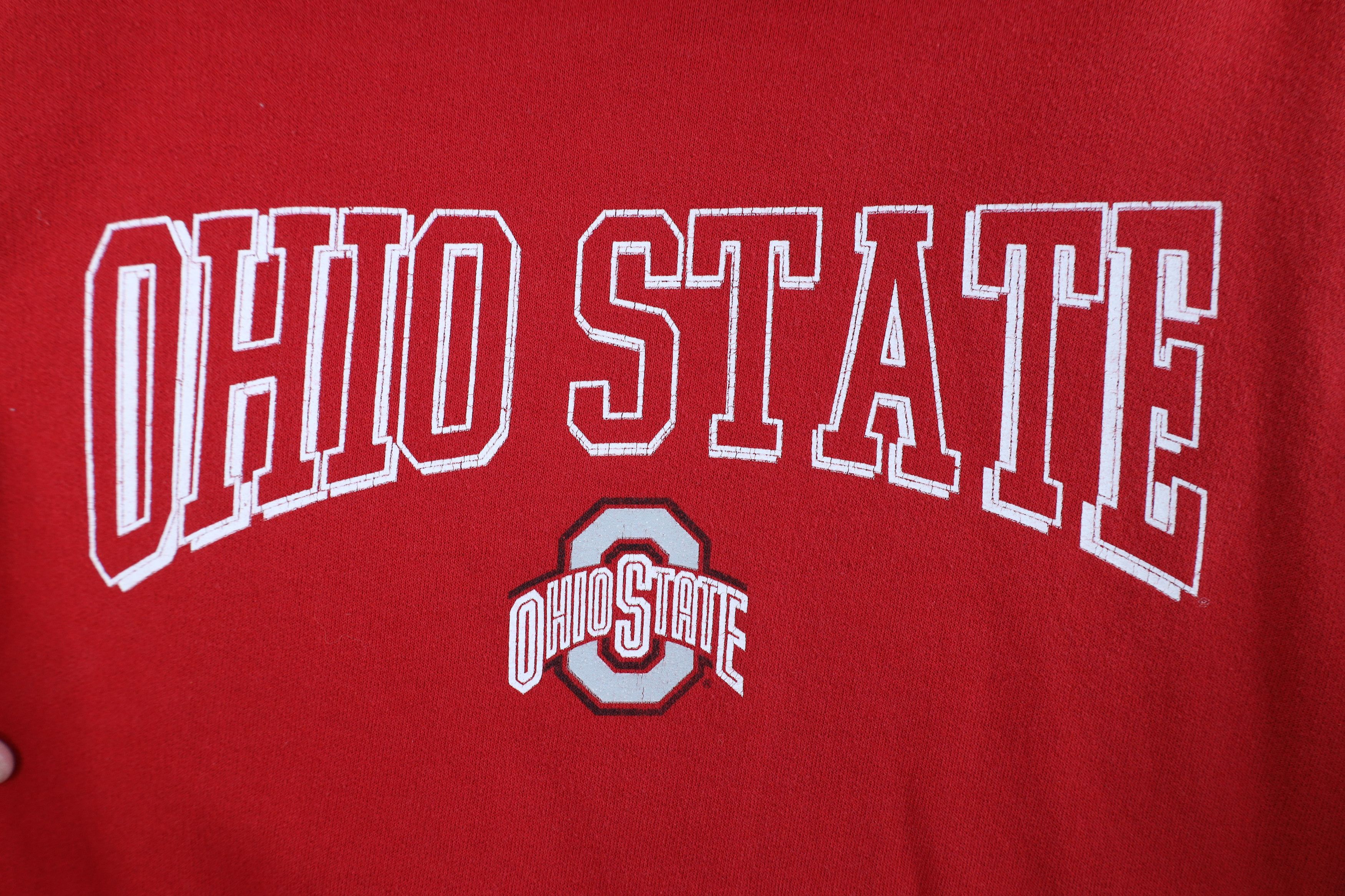 Vintage Vintage 90s Ohio State University Hoodie Sweatshirt Red Size US XL / EU 56 / 4 - 4 Thumbnail