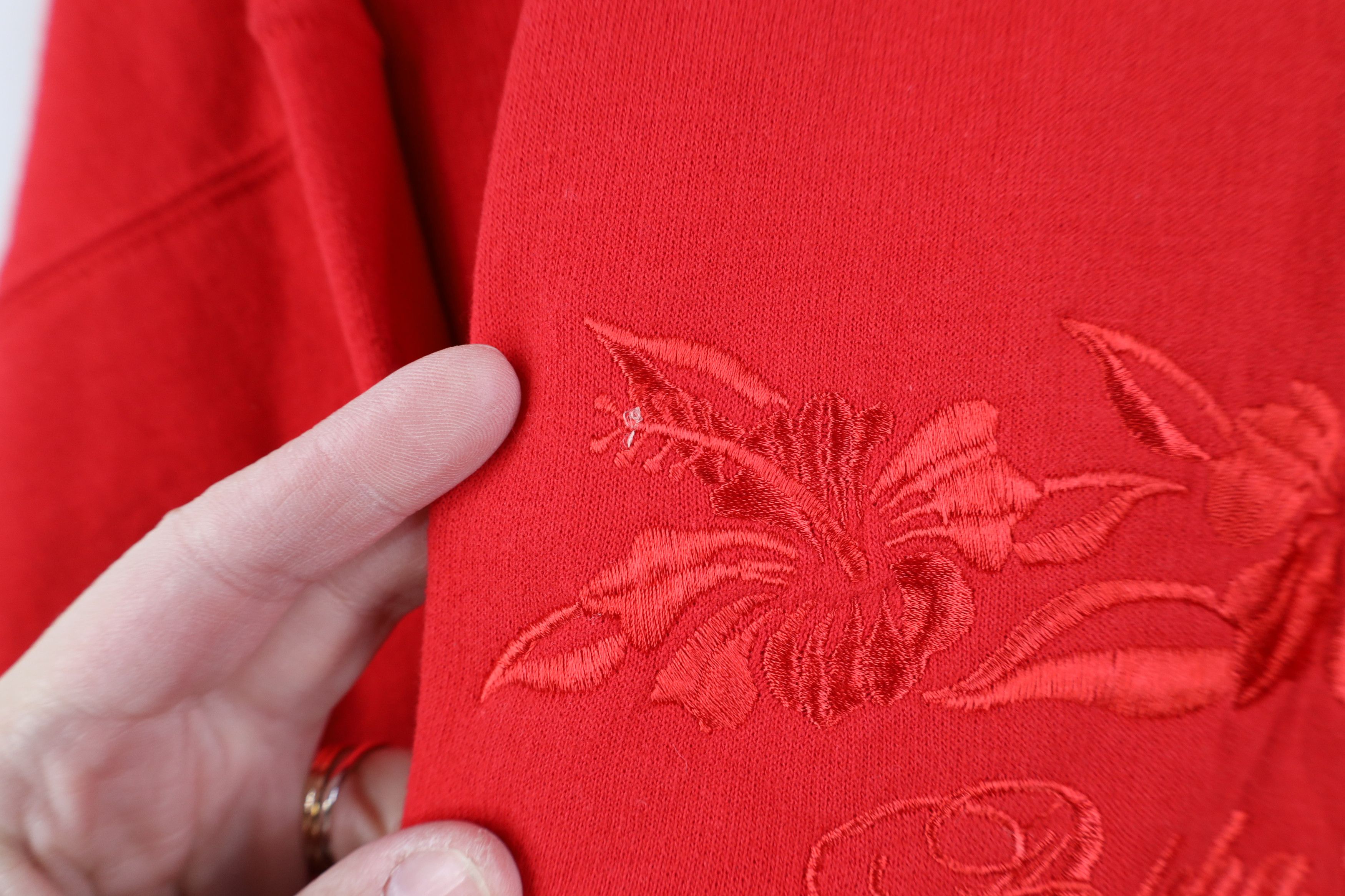 Vintage Vintage 90s Streetwear Maui Hawaii Flower Sweatshirt Red Size L / US 10 / IT 46 - 5 Thumbnail