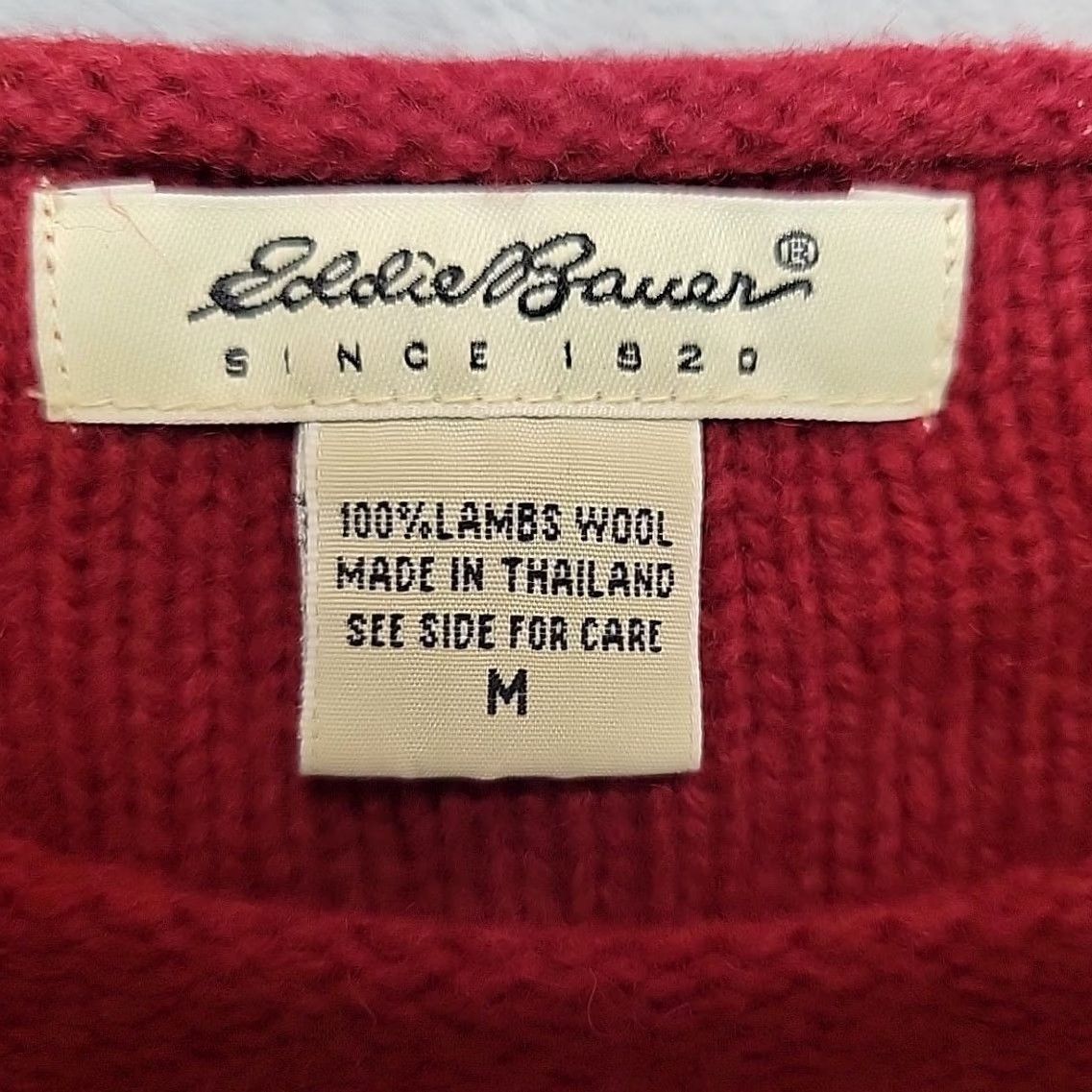 Eddie Bauer Eddie Bauer Sweater Womens M Red Lambswool Crewneck Minimal Classic Cozy Shirt Ladies Medium Red Lambswool Crewneck Classic Cozy Size M / US 6-8 / IT 42-44 - 3 Thumbnail