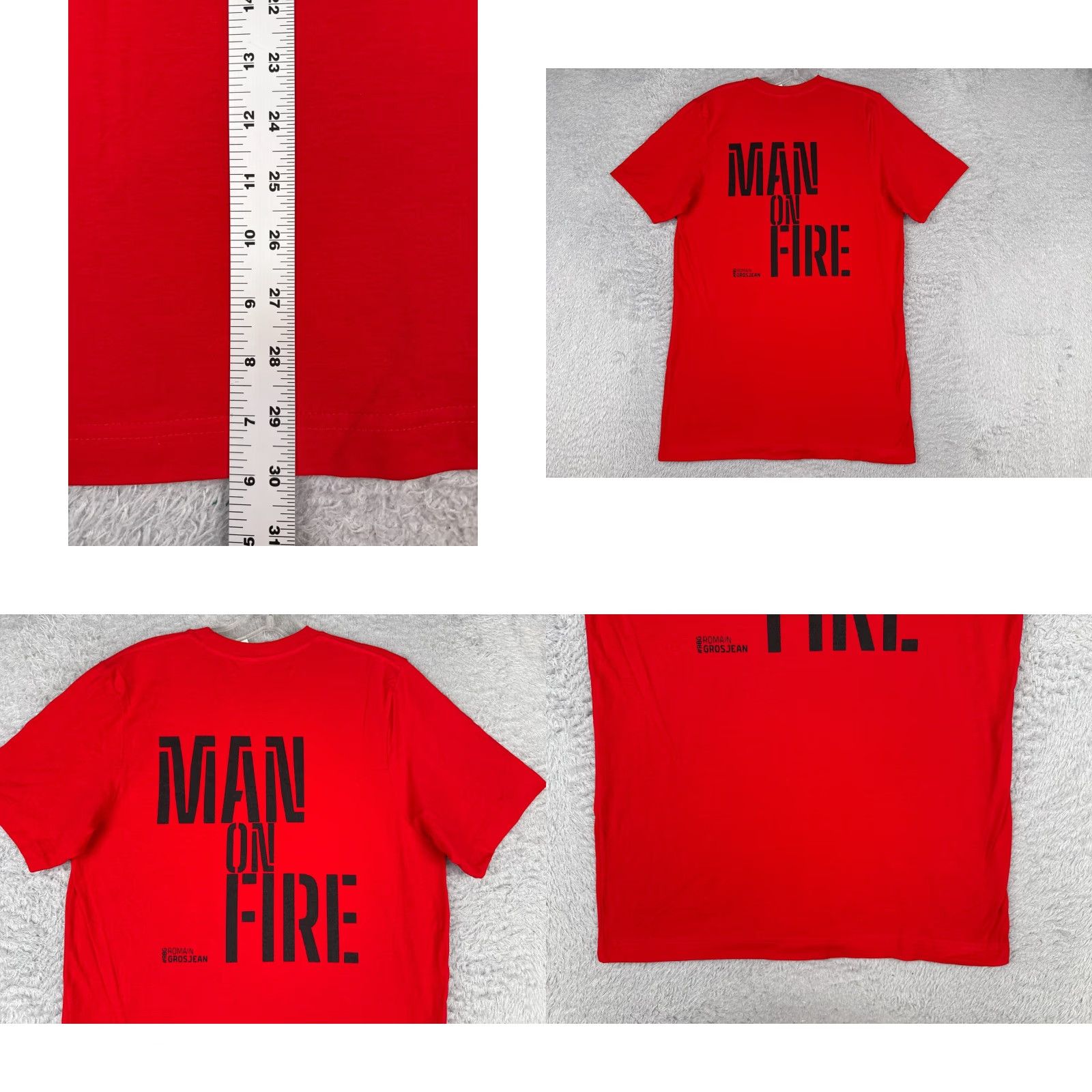 Vintage Indycar Shirt Adult Medium Red 2023 Grosjean 100% Cotton Man on Fire Shirt TAGS Size US M / EU 48-50 / 2 - 9 Thumbnail