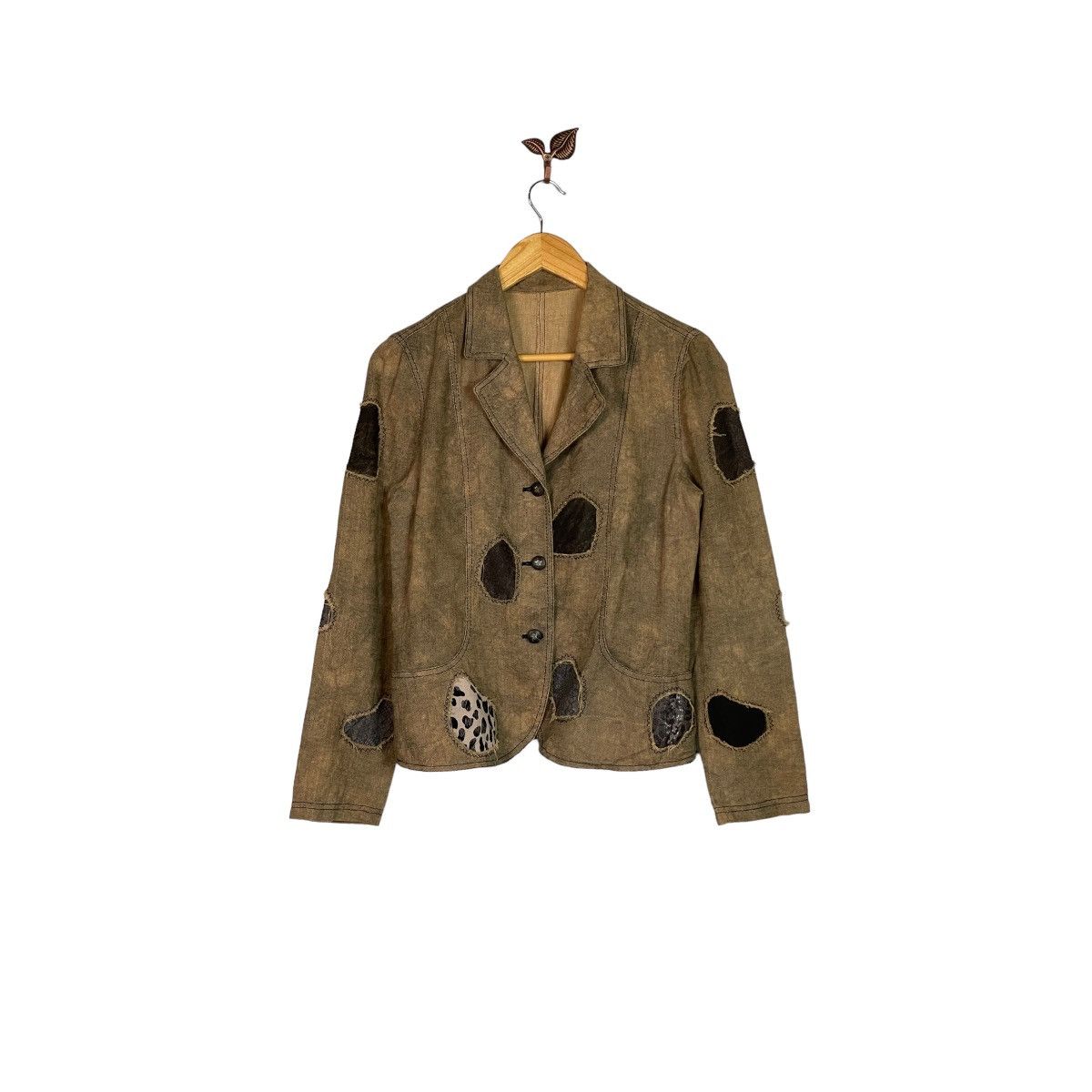Designer × Japanese Brand Japanese Bondage Patchwork Blazer Size L / US 10 / IT 46 - 1 Thumbnail