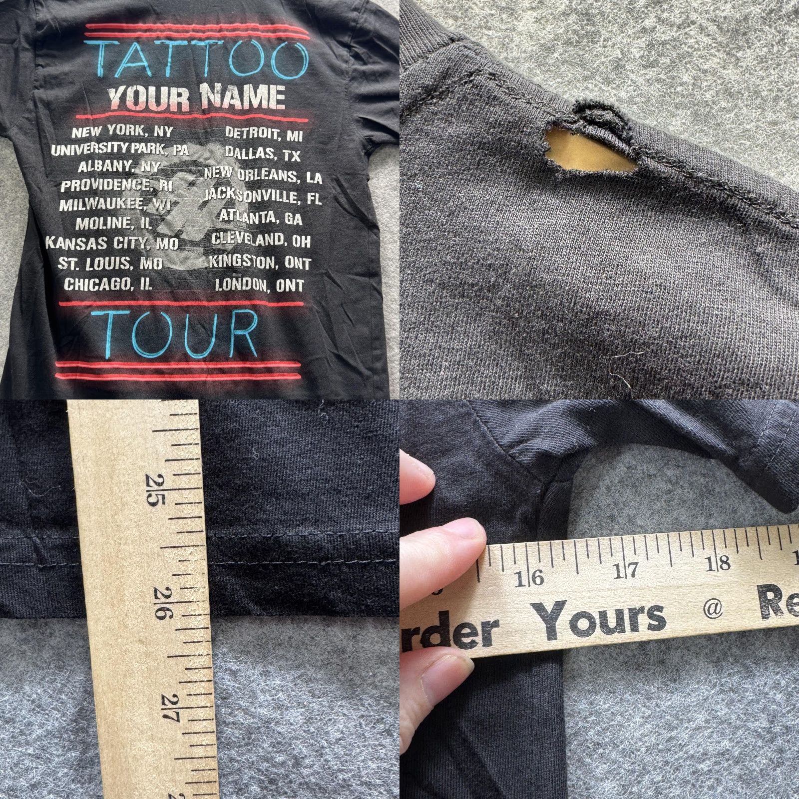 Hunter Hunter Hayes Shirt Mens Small Black Tattoo Your Name Tour Graphic Tee FM Rocks Size US S / EU 44-46 / 1 - 8 Thumbnail