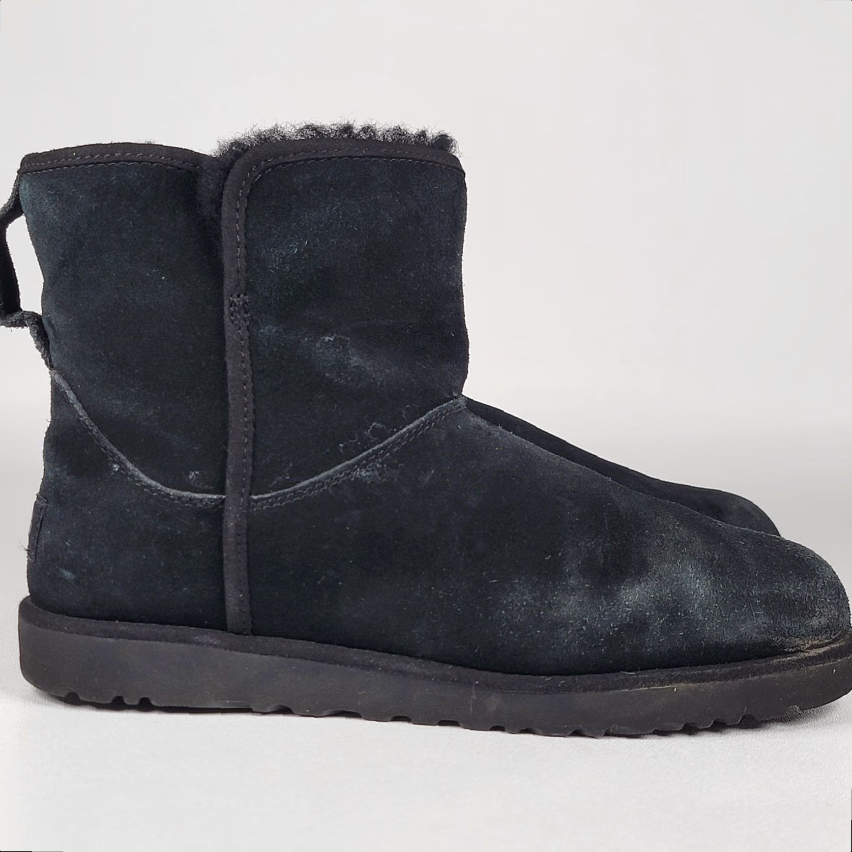 Ugg UGG Cory II Distressed Black Suede Women's Size 7 Boots Flat Heel Round Toe Casual Travel Shearling Lined Cushioned Comfort Snug Suede Upper Size US 5 / IT 35 - 2 Thumbnail