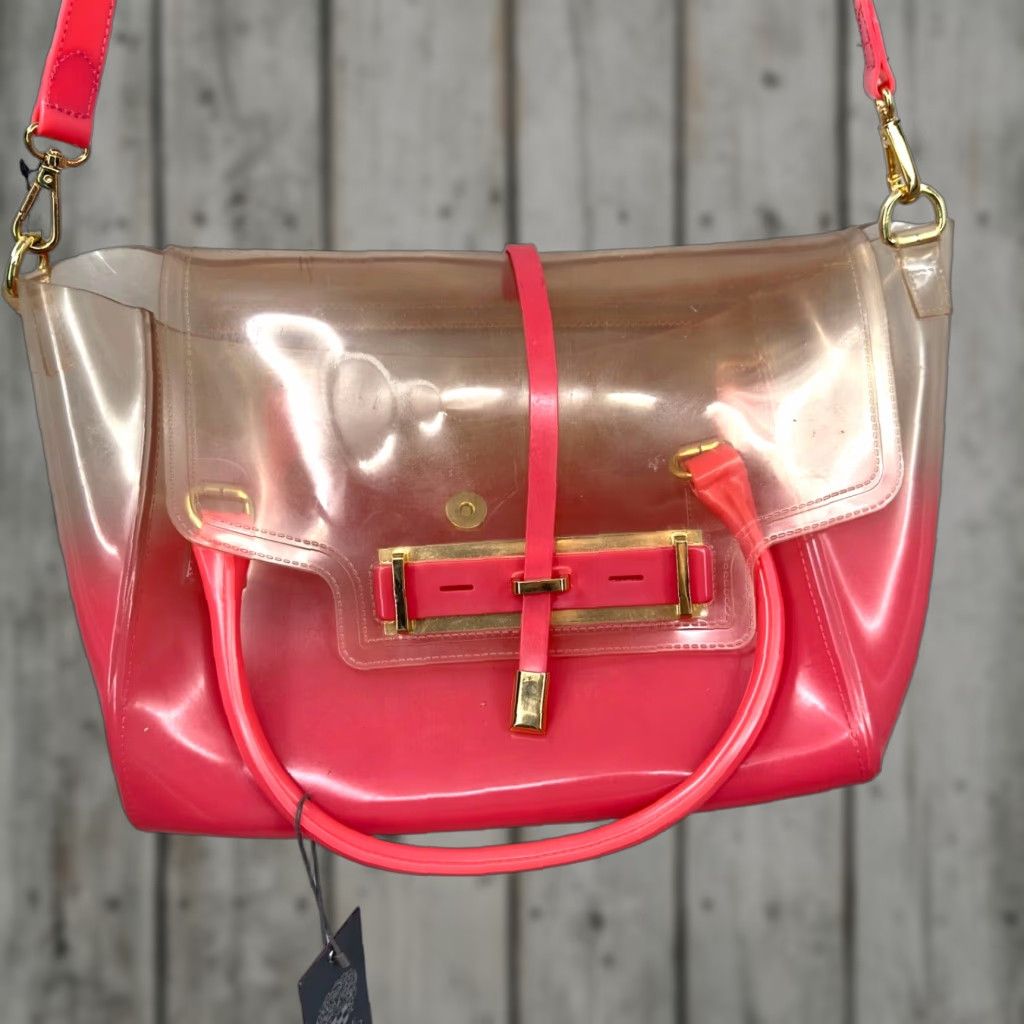 Vince Camuto Vince Camuto Ombre Jelly Crossbody Bag Pink Handles Flap Crossbody 20" Strap 9.5" W 7.25" H Large Rubber Pink Vintage No N/A Size ONE SIZE - 1 Thumbnail
